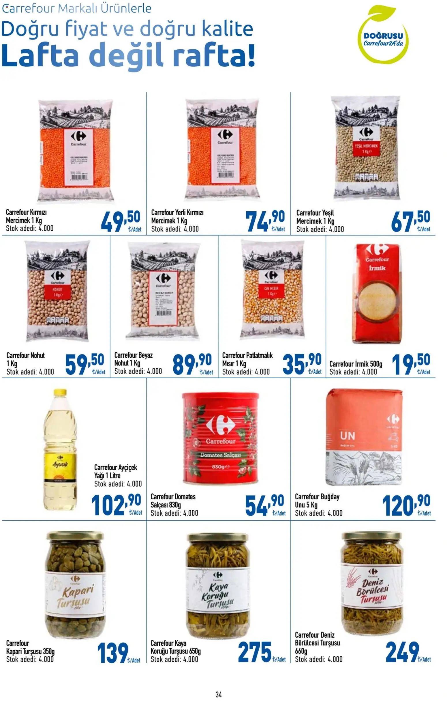 CarrefourSA Katalog - 09.03.2026 tarihinden itibaren geçerlidir | Sayfa: 34 | Ürünler: Ravioli, Domates, Cin, Mısır