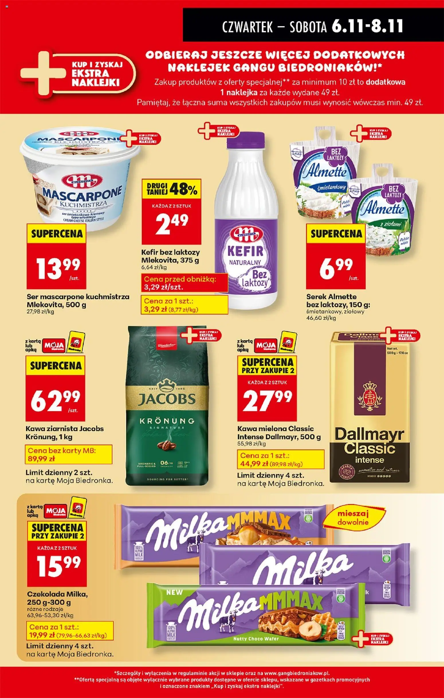 Biedronka gazetka - Oferta w tym tygodniu od 06.11.2025 | Strona: 43 | Produkty: Karta, Kefir, Kefir bez laktozy, Ser