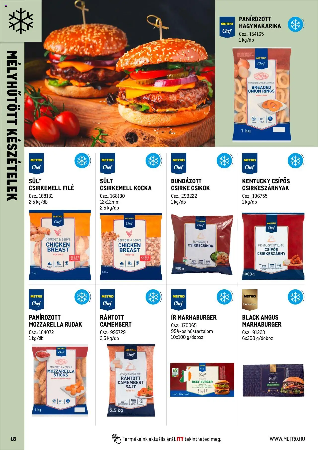 Metro akciós ujság - amely érvényes a következő dátumtól: 01.06.2025 | Oldal: 18 | Termékek: Mozzarella, Margarin, Csirkemell, Camembert