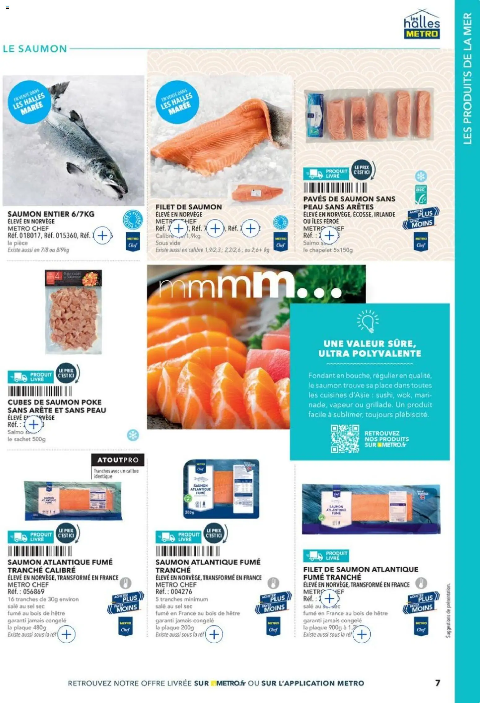 {H1} | Page: 7 | Produits: Saumon entier, Sel, Livre, Saumon