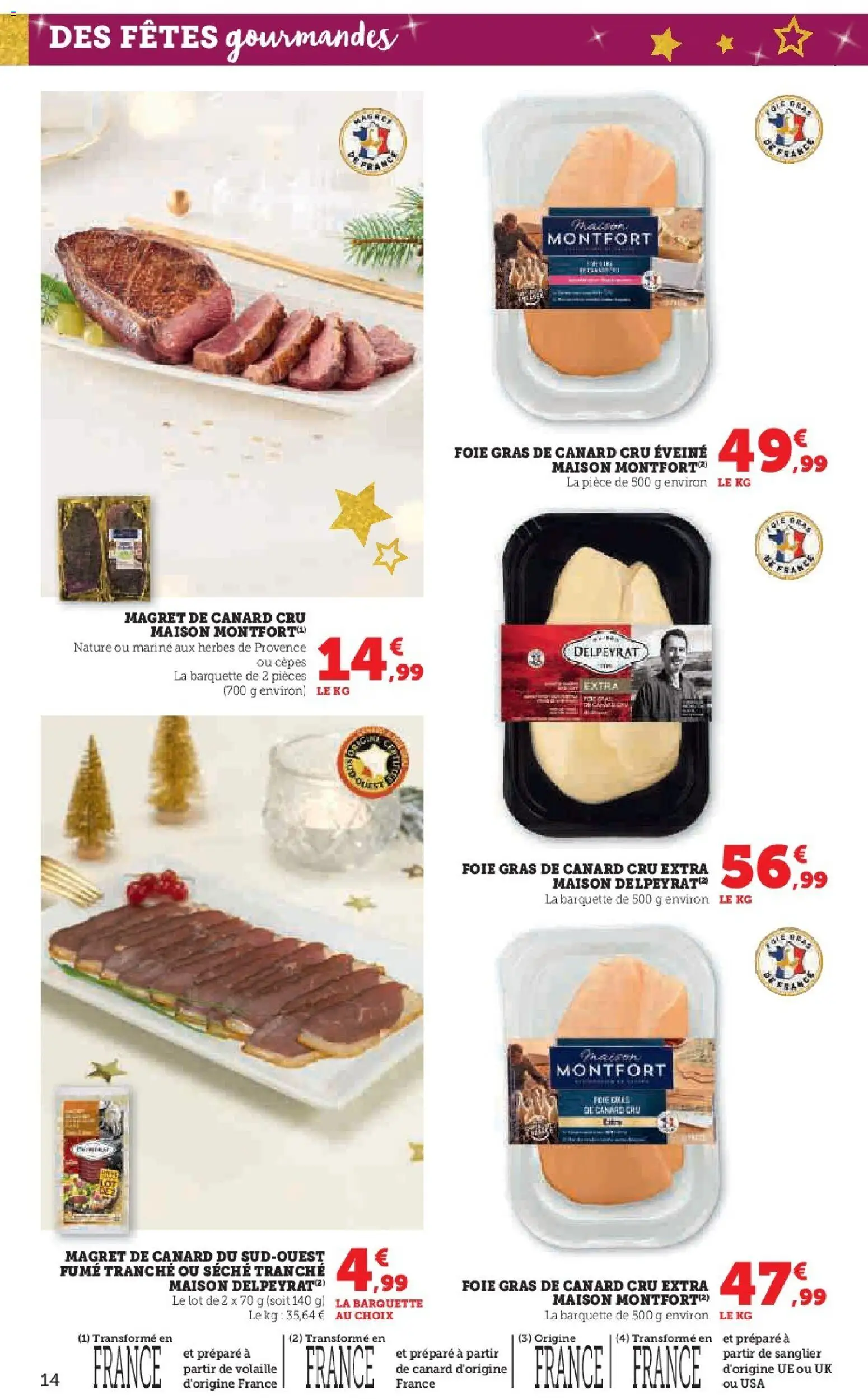 {H1} | Page: 14 | Produits: Magret de canard, Foie Gras de Canard, Volaille, Herbes de provence