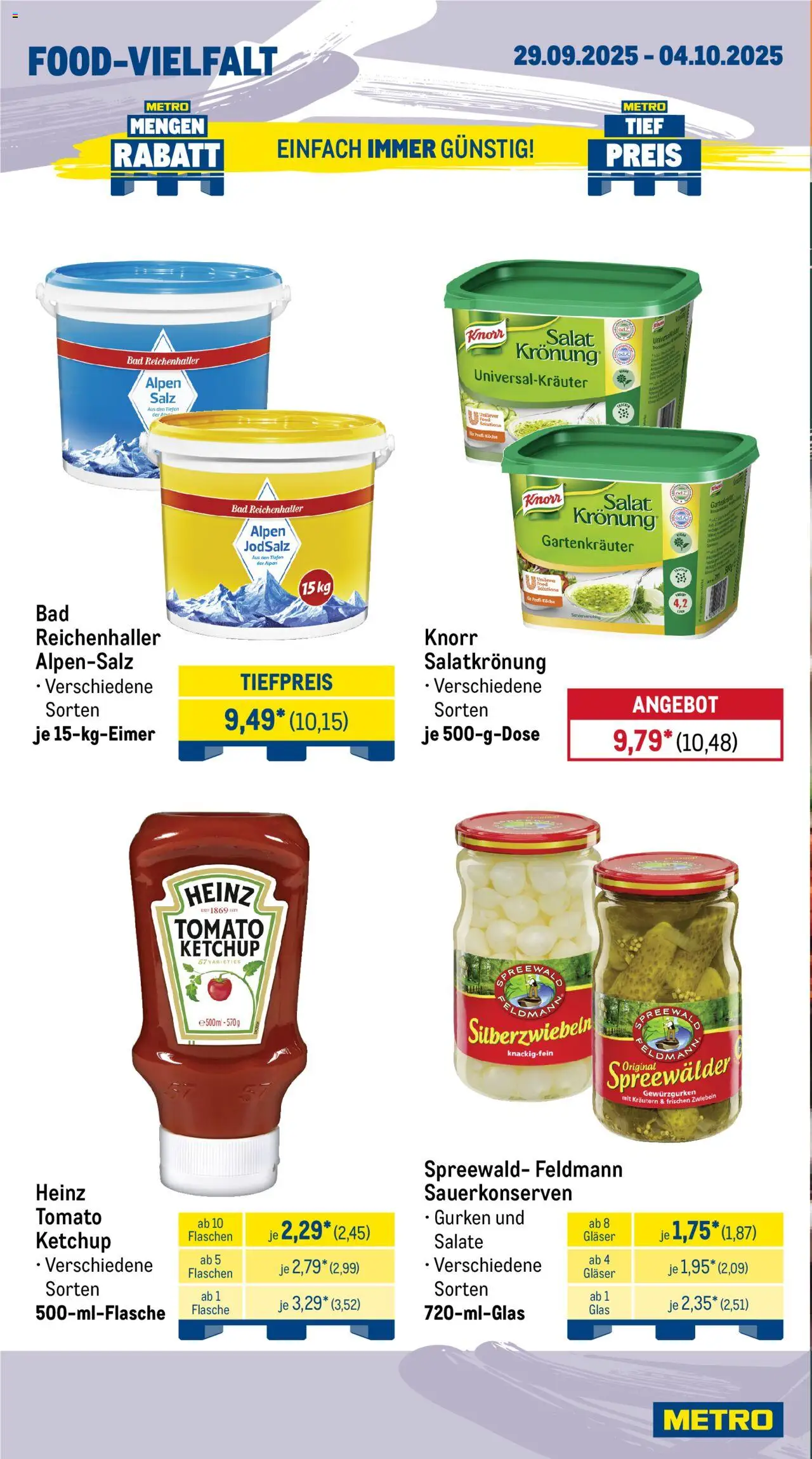 Metro Wochen-Angebote Gastro – gültig ab 29.09.2025 | Seite: 12 | Produkte: Küche, Salz, Ketchup, Gurken