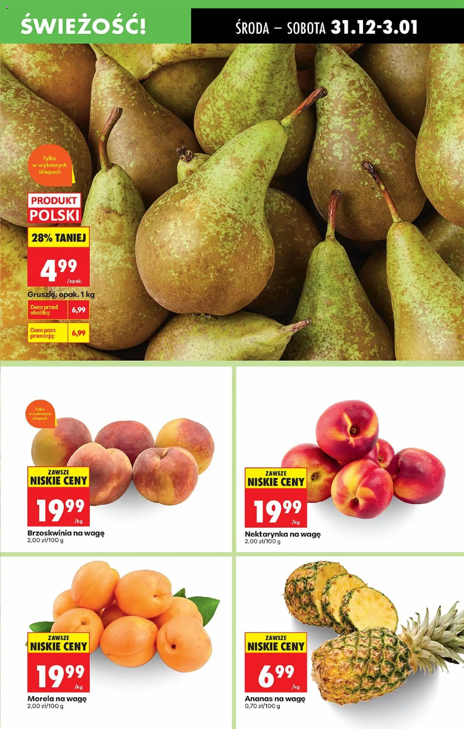 Biedronka gazetka - Oferta w tym tygodniu od 31.12.2025 | Strona: 27 | Produkty: Brzoskwinia, Nektarynka, Ananas