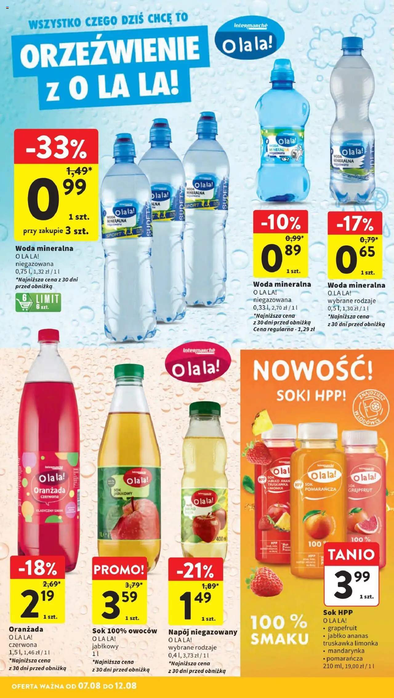 Intermarche Gazetka od 07.08.2025 | Strona: 32 | Produkty: Limonka, Soki, Grejpfrut, Woda