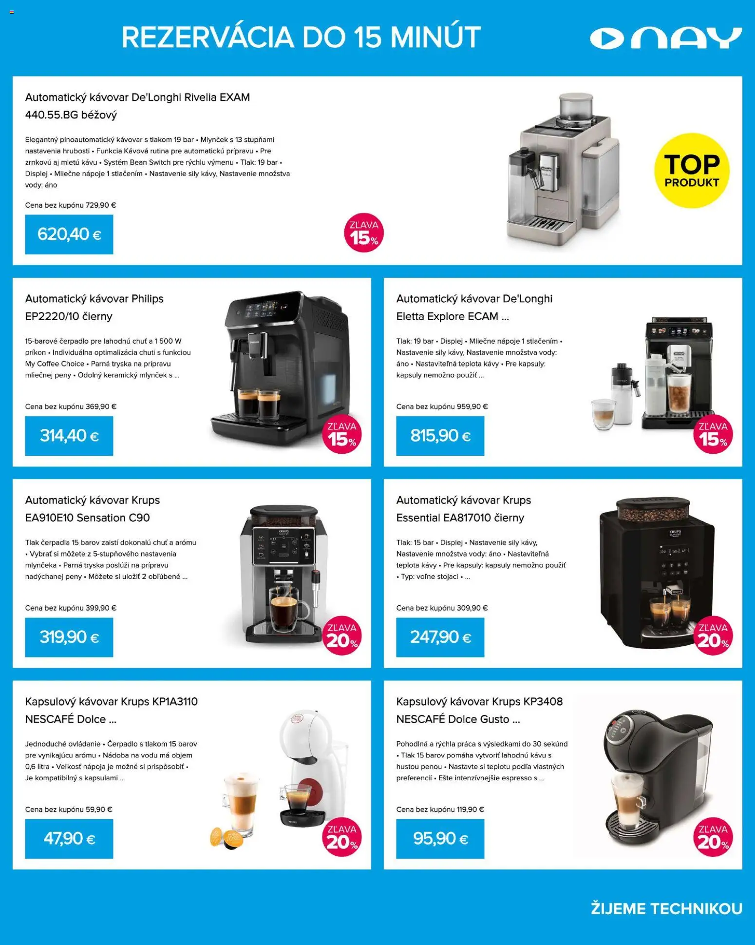 Nové NAY Elektrodom akcie – leták je platný od 03.12.2025 | Strana: 13 | Produkty: Kapsulový kávovar, Automatický kávovar, Čerpadlo, Kávovar