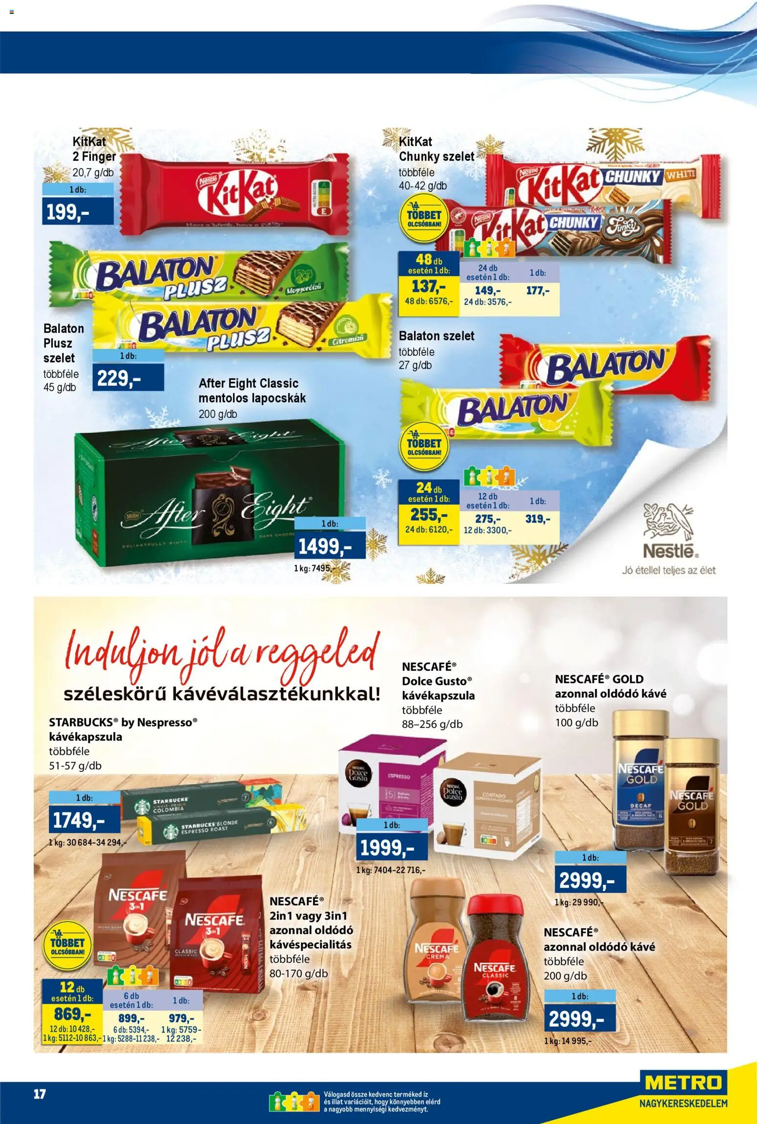Metro akciós ujság - amely érvényes a következő dátumtól: 15.11.2025 | Oldal: 17 | Termékek: Nescafé, Kávékapszula, Kávé