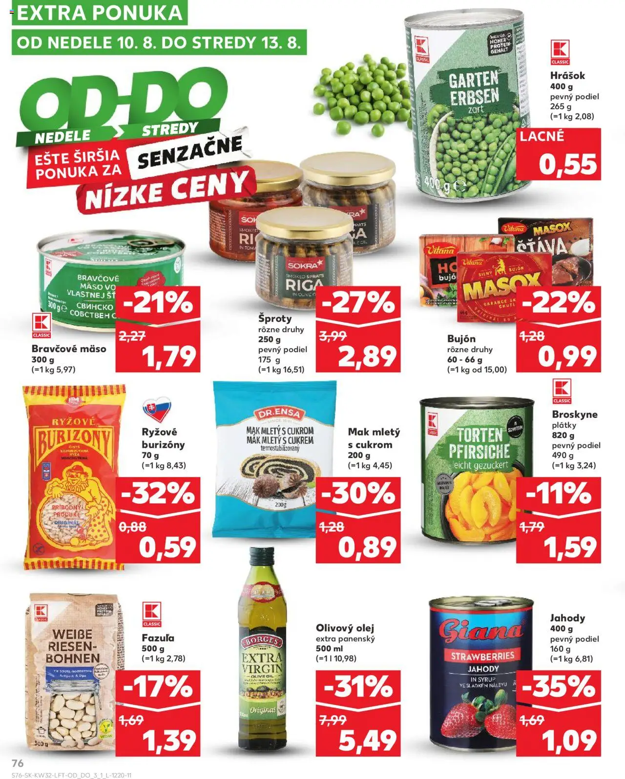 Kaufland SK akciós ujság - amely érvényes a következő dátumtól: 07.08.2025 | Oldal: 76 | Termékek: Protein, Mák