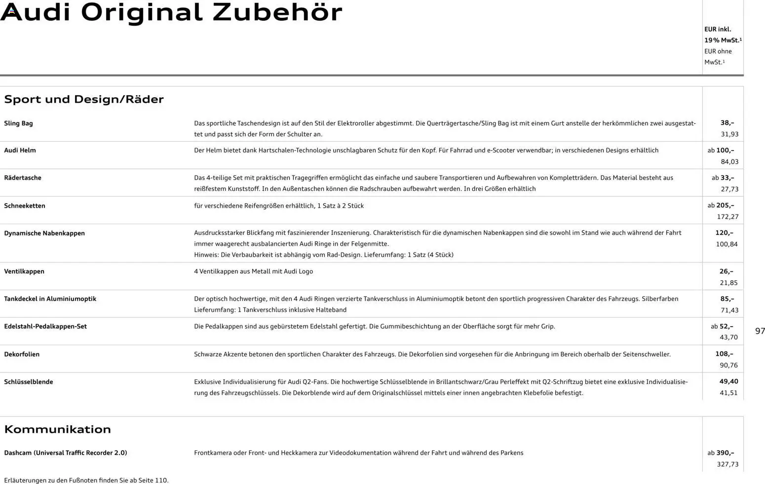 Audi Q2 / SQ2 – gültig ab 05.06.2025 | Seite: 96