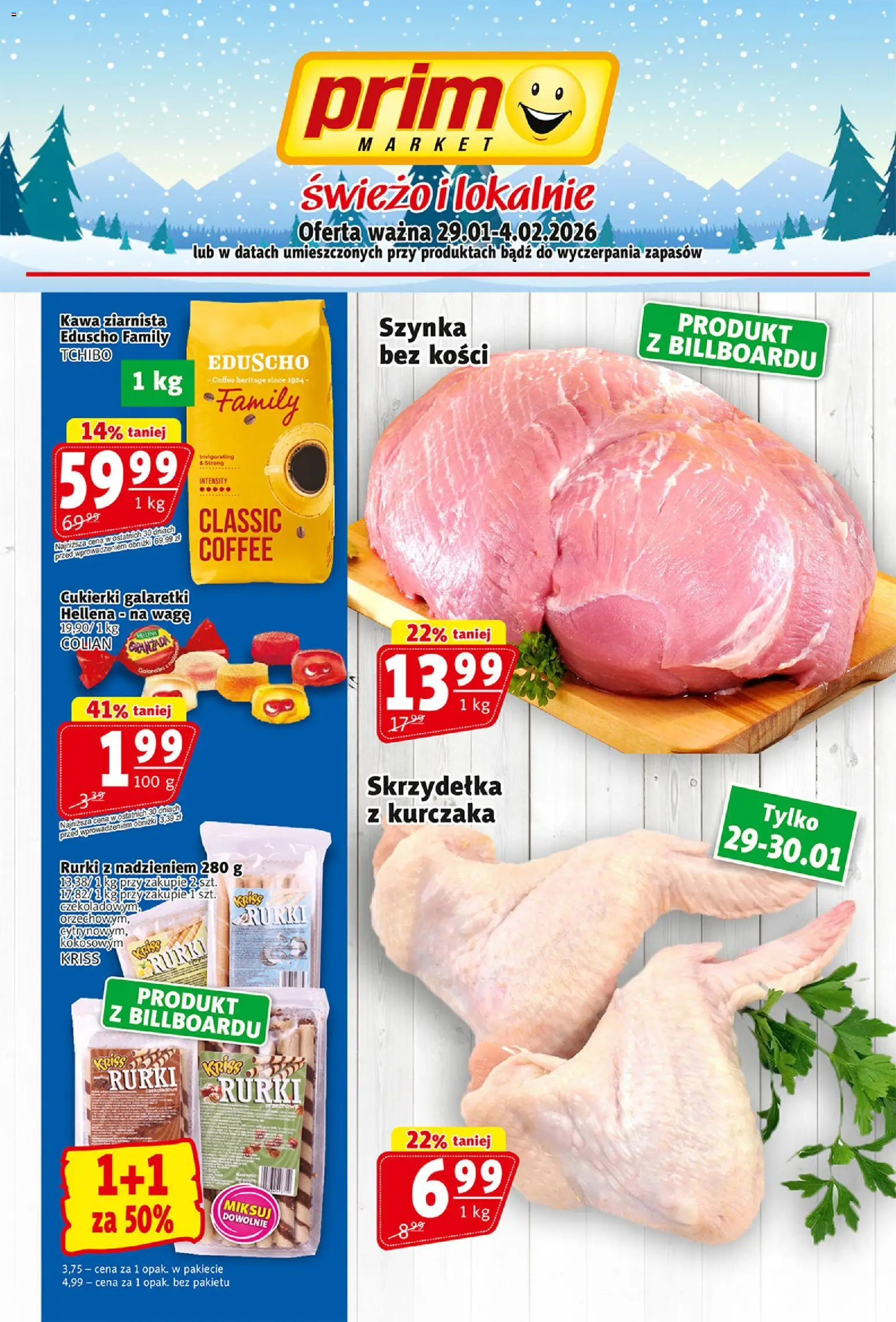 Prim Market Gazetka od 29.01.2026 | Strona: 1 | Produkty: Galaretki, Kawa ziarnista, Kawa, Cukierki