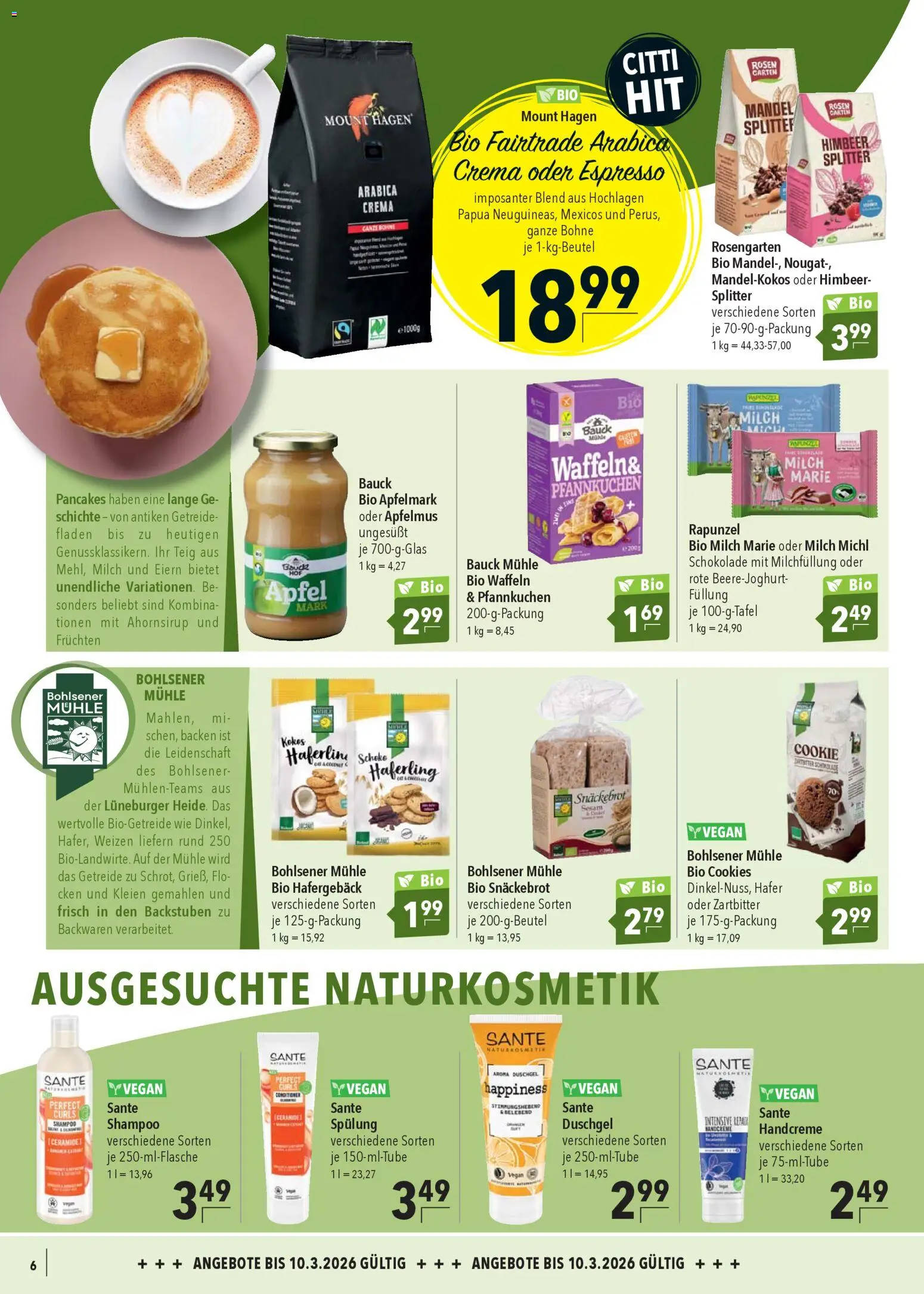 CITTI Markt Bio logisch! – gültig ab 25.02.2026 | Seite: 6 | Produkte: Milch, Shampoo, Handcreme, Getreide