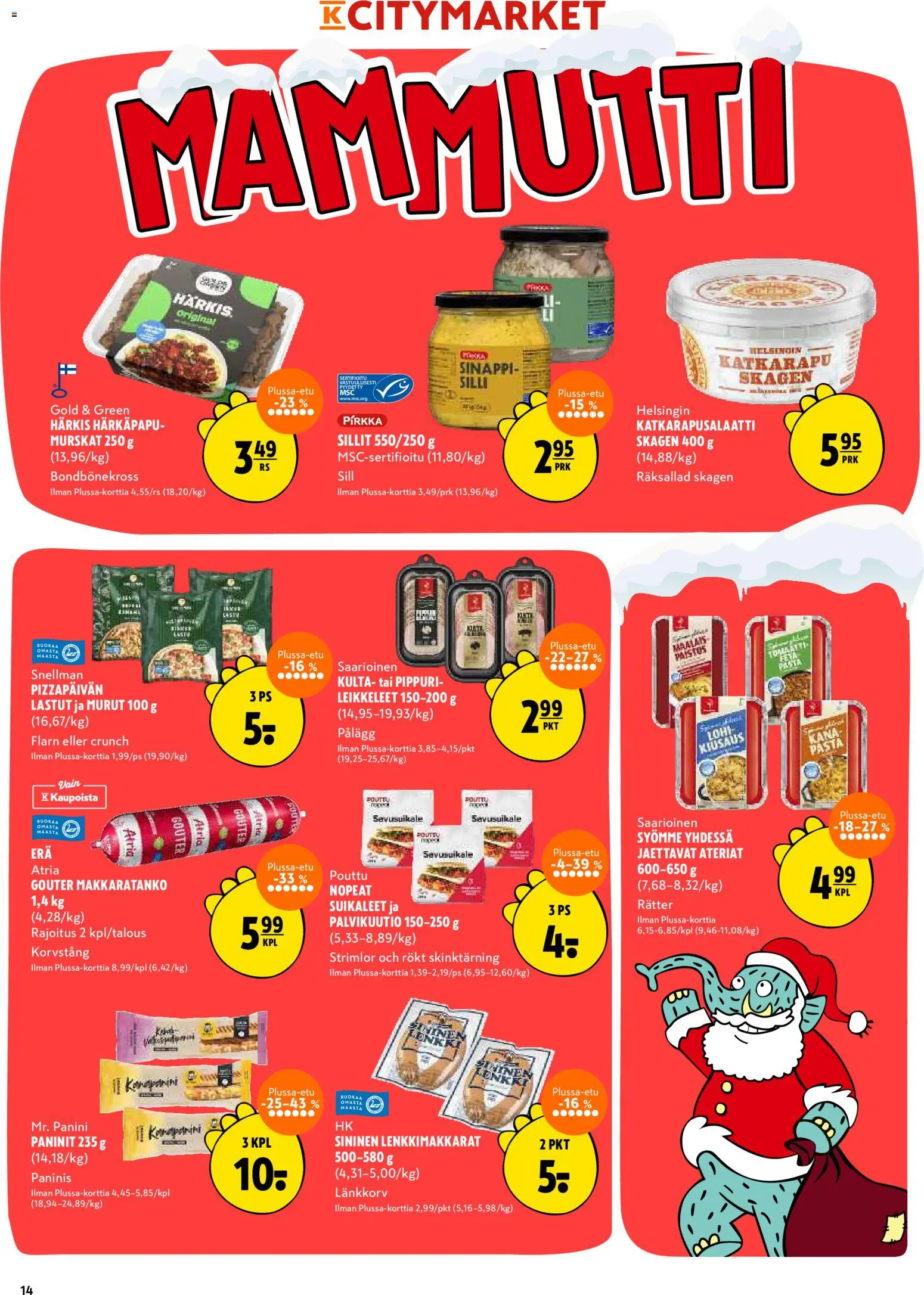 K-Citymarket tarjoukset – voimassa 11.12.2025 alkaen | Sivu: 14 | Tuotteet: Kana, Sinappi, Pippuri, Härkäpapu