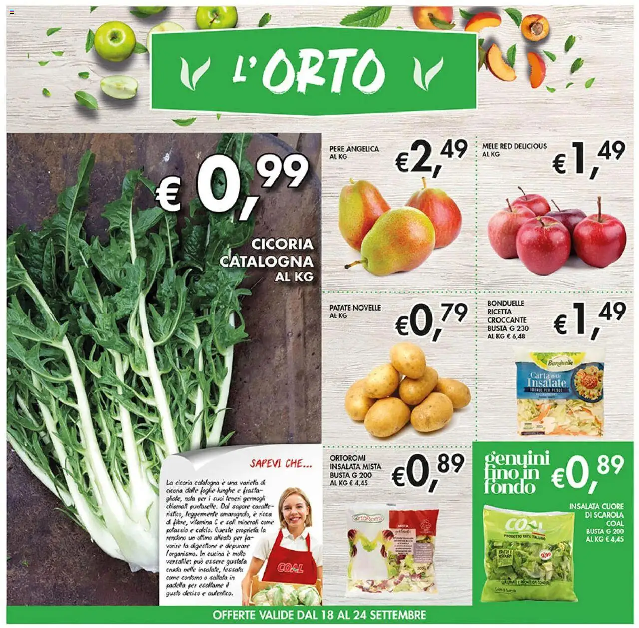 Volantino Coal del 11.09.2025 | Pagina: 3 | Prodotti: Mele, Insalata, Patate, Padella