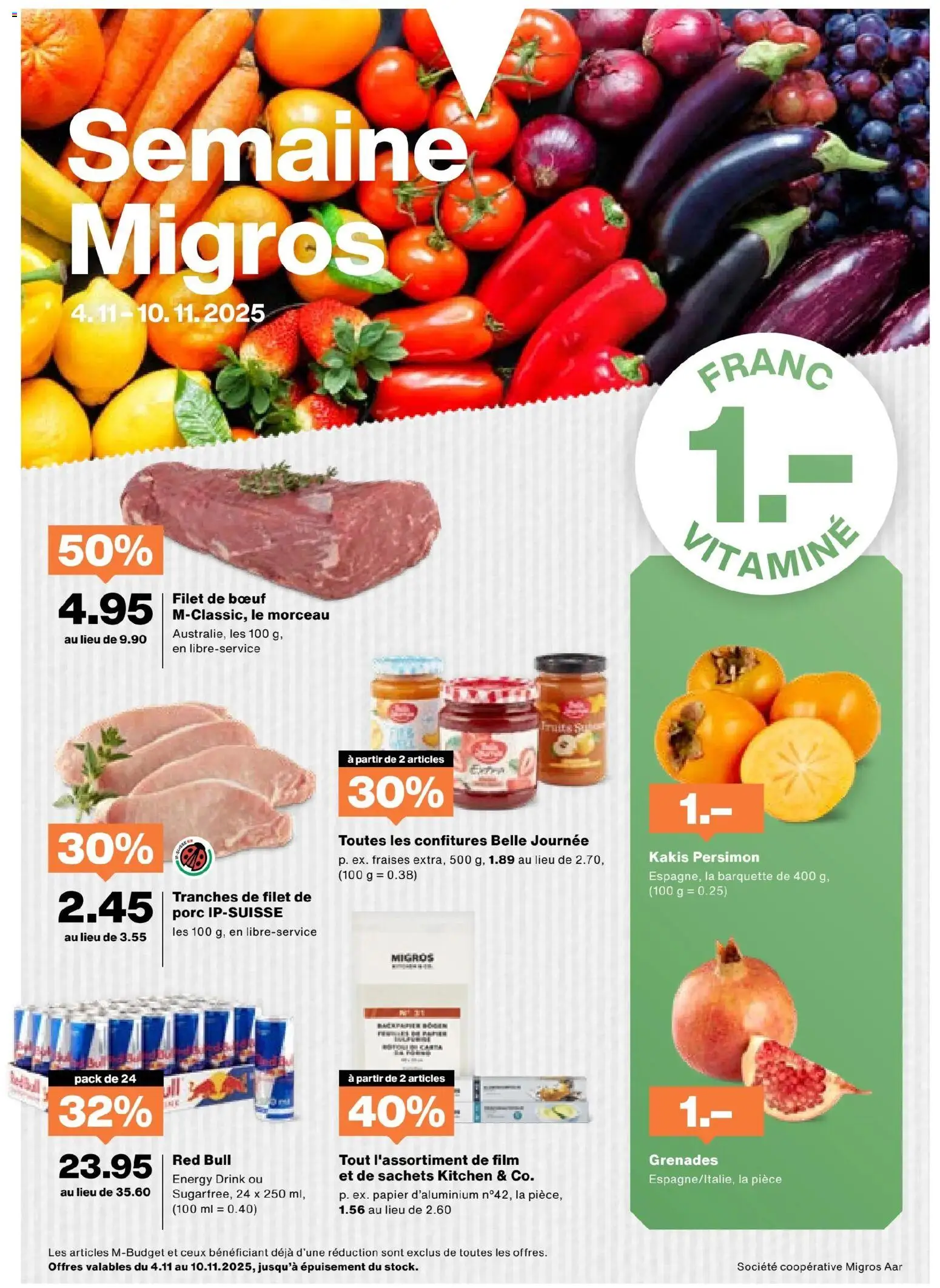 Migros Aktionen FR – gültig ab 04.11.2025 | Seite: 1 | Produkte: Red bull