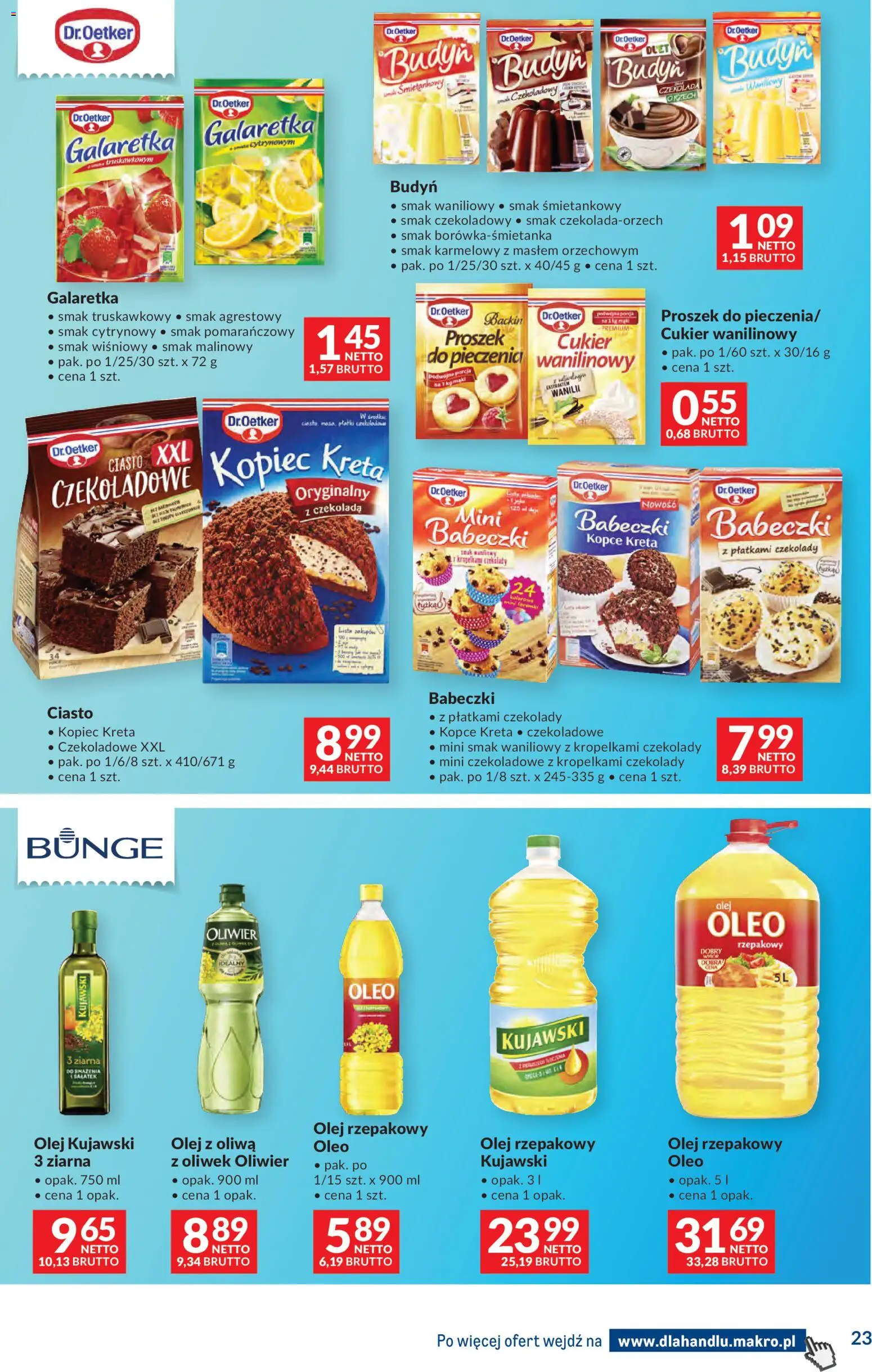 Makro Gazetka - Dystrybucja do sklepów od 27.12.2025 | Strona: 23 | Produkty: Olej rzepakowy, Galaretka, Czekolada, Cukier