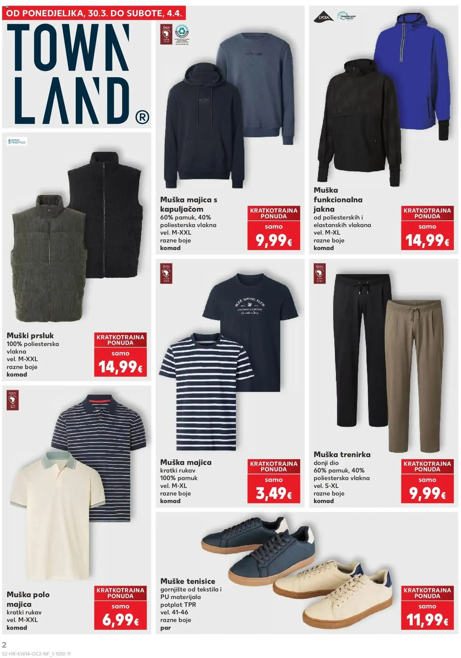 Kaufland katalog | vrijedi od 01.04.2026 | Stranica: 2 | Proizvodi: Majica, Jakna, Tenisice, Trenirka