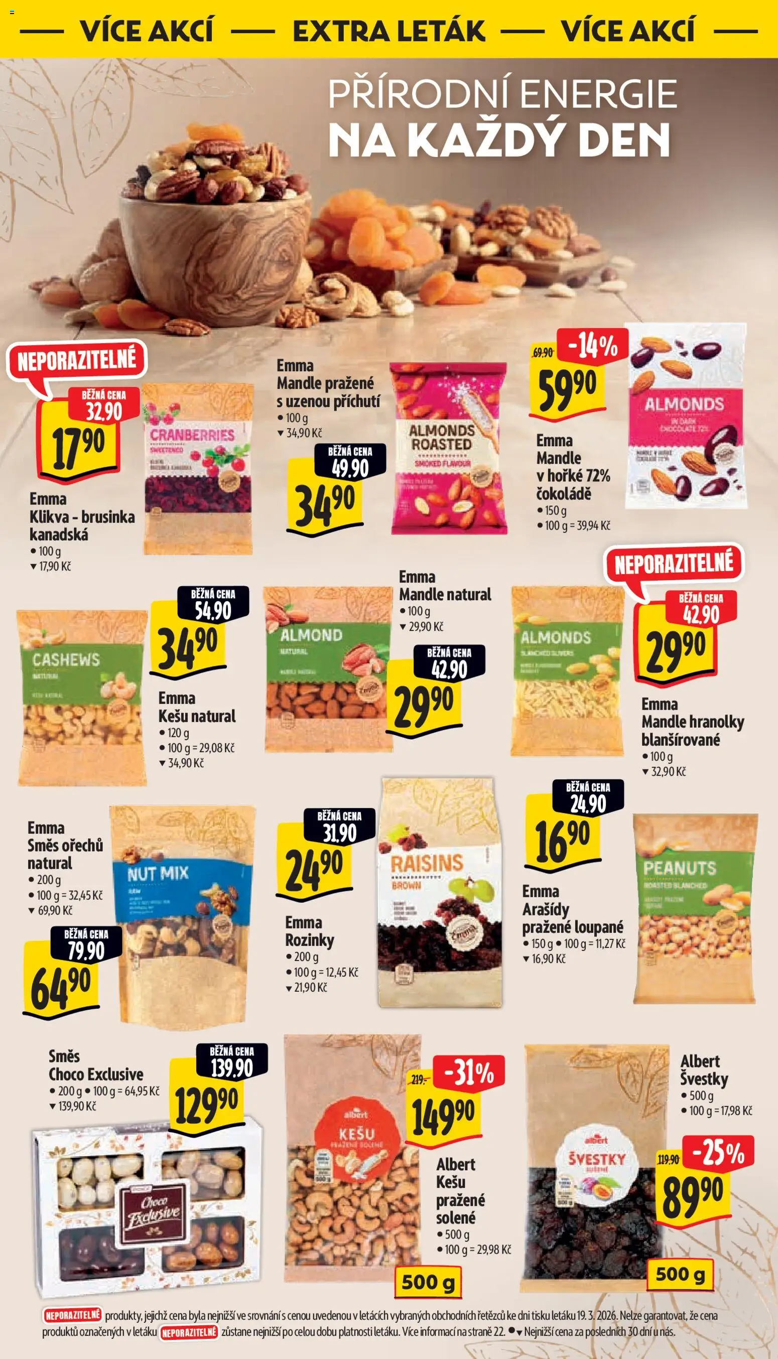 Albert leták - Supermarket od 25.03.2026 | Strana: 35 | Produkty: Kešu, Arašídy, Směs ořechů, Mandle