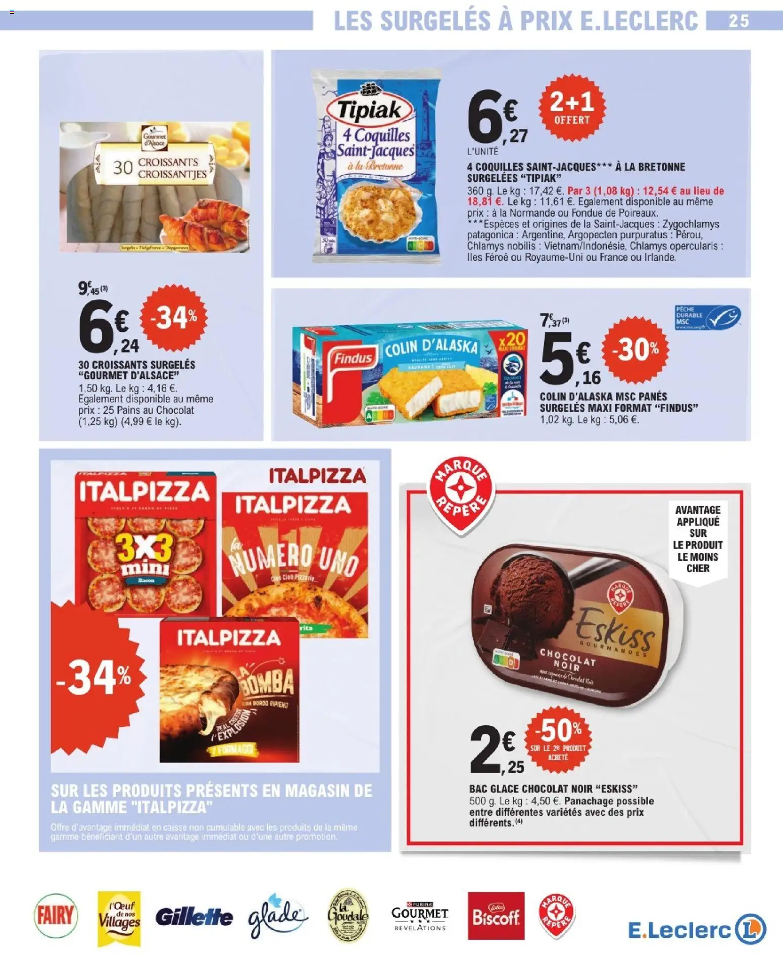 {H1} | Page: 25 | Produits: Pêche, Fairy, Chocolat, Pizza