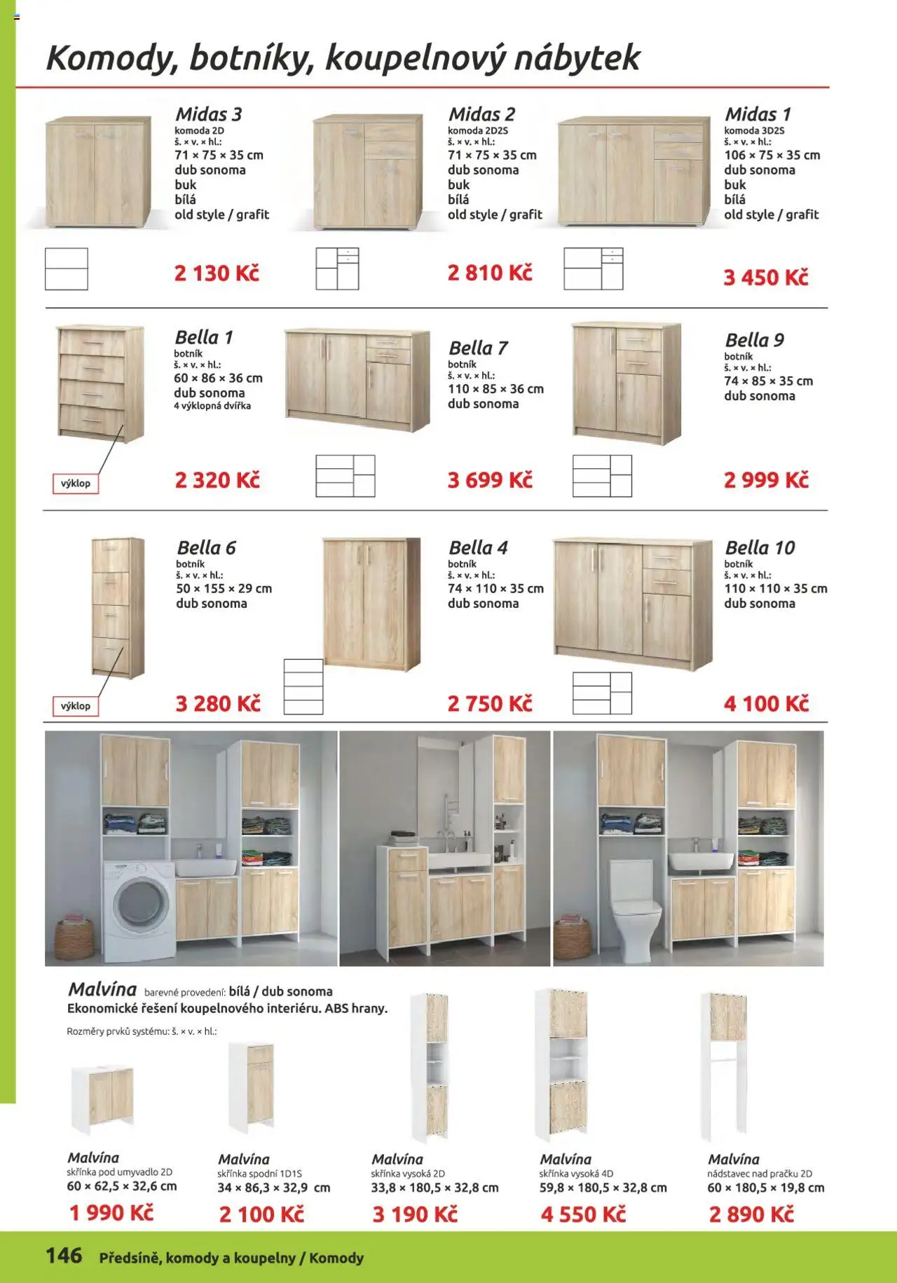 ORFA nábytek katalog 2024-2025 od 15.08.2024 | Strana: 146 | Produkty: Komody, Komoda, Skříňka, Botník