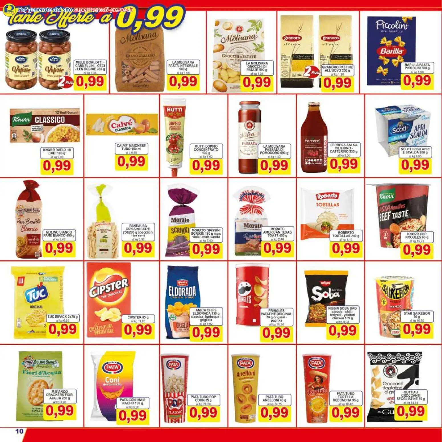 Volantino Pewex del 16.01.2026 | Pagina: 10 | Prodotti: Acqua, Tubo, Crackers, Tortillas