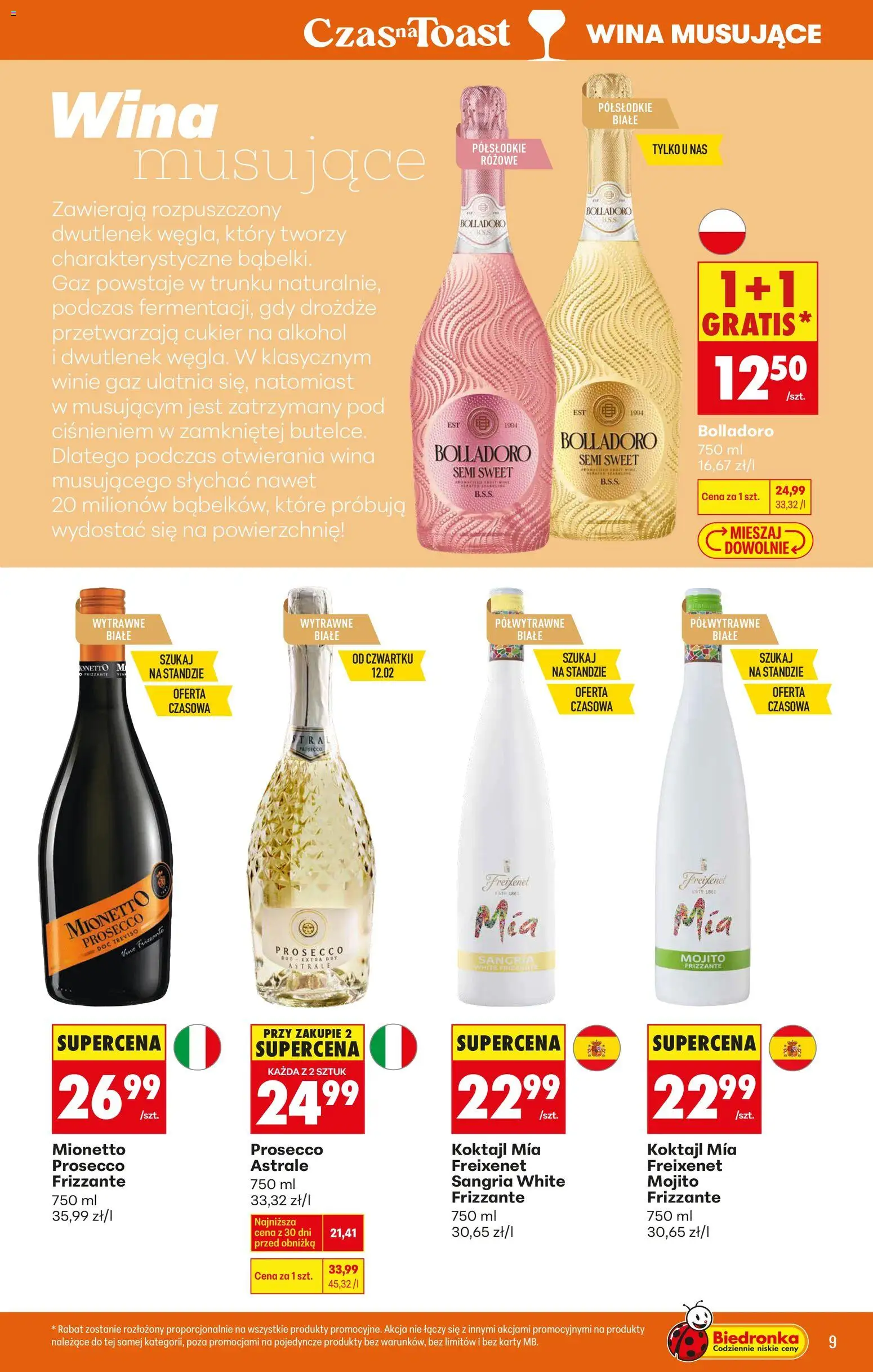 Biedronka Polsko leták - Czas na toast od 09.02.2026 | Strana: 13 | Produkty: Prosecco, Víno, Mojito, Prosecco Frizzante
