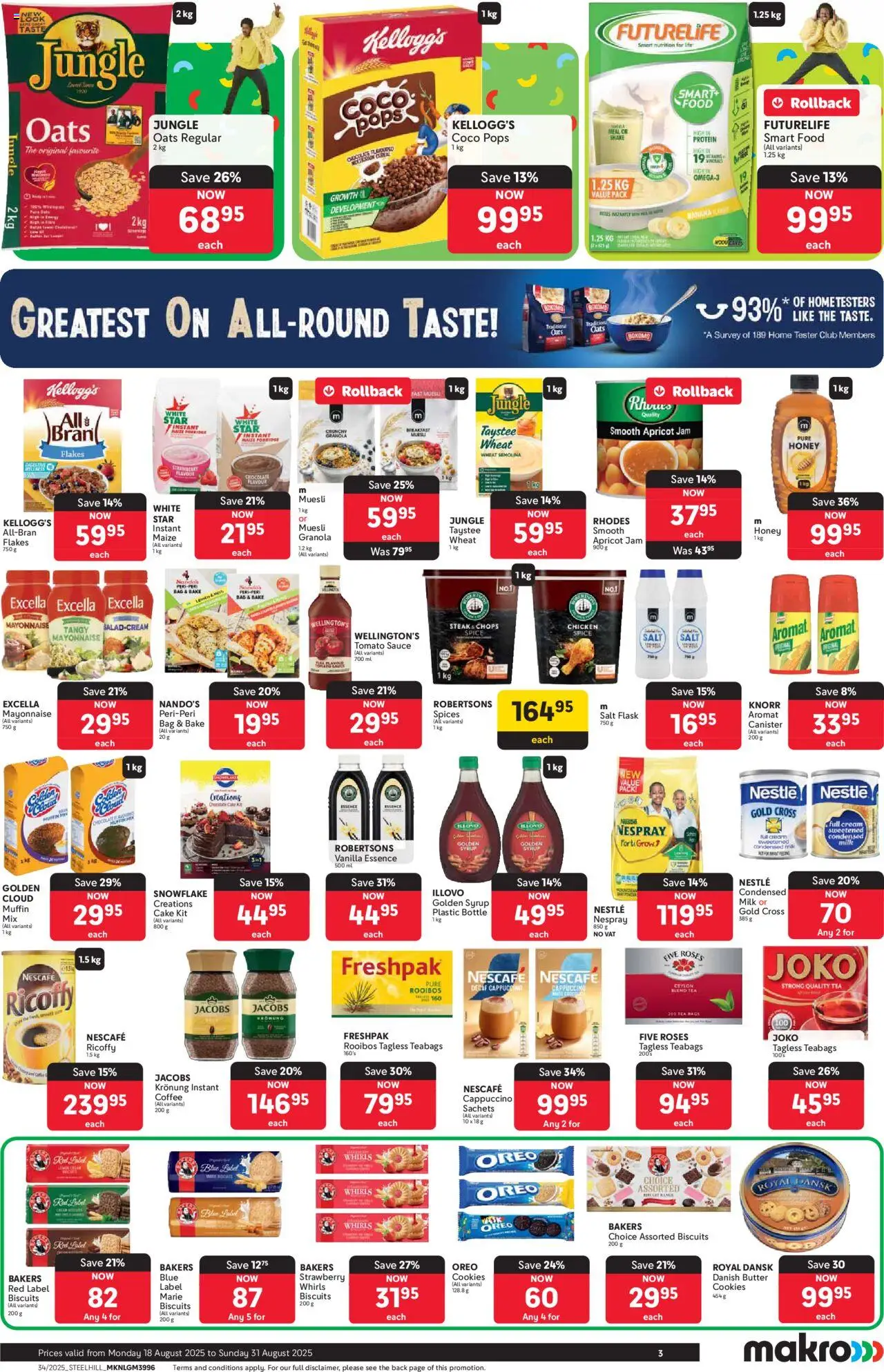 Makro Specials │ valid from 18.08.2025 | Page: 3 | Products: Jam, Milk, Syrup, Aromat