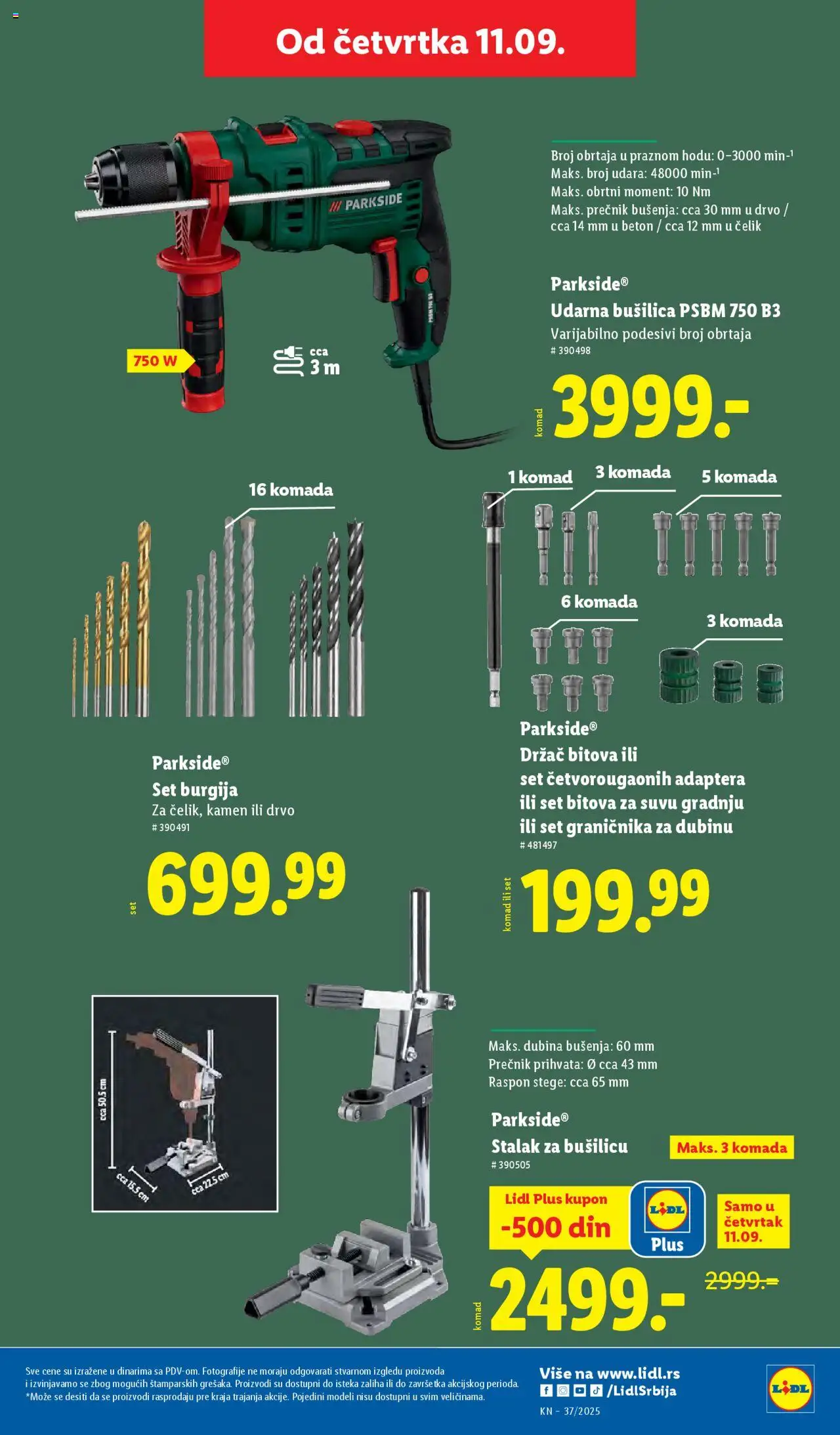 Lidl katalog - važi od 11.09.2025 | Strana: 27 | Proizvode: Parkside, Udarna bušilica, Bušilica