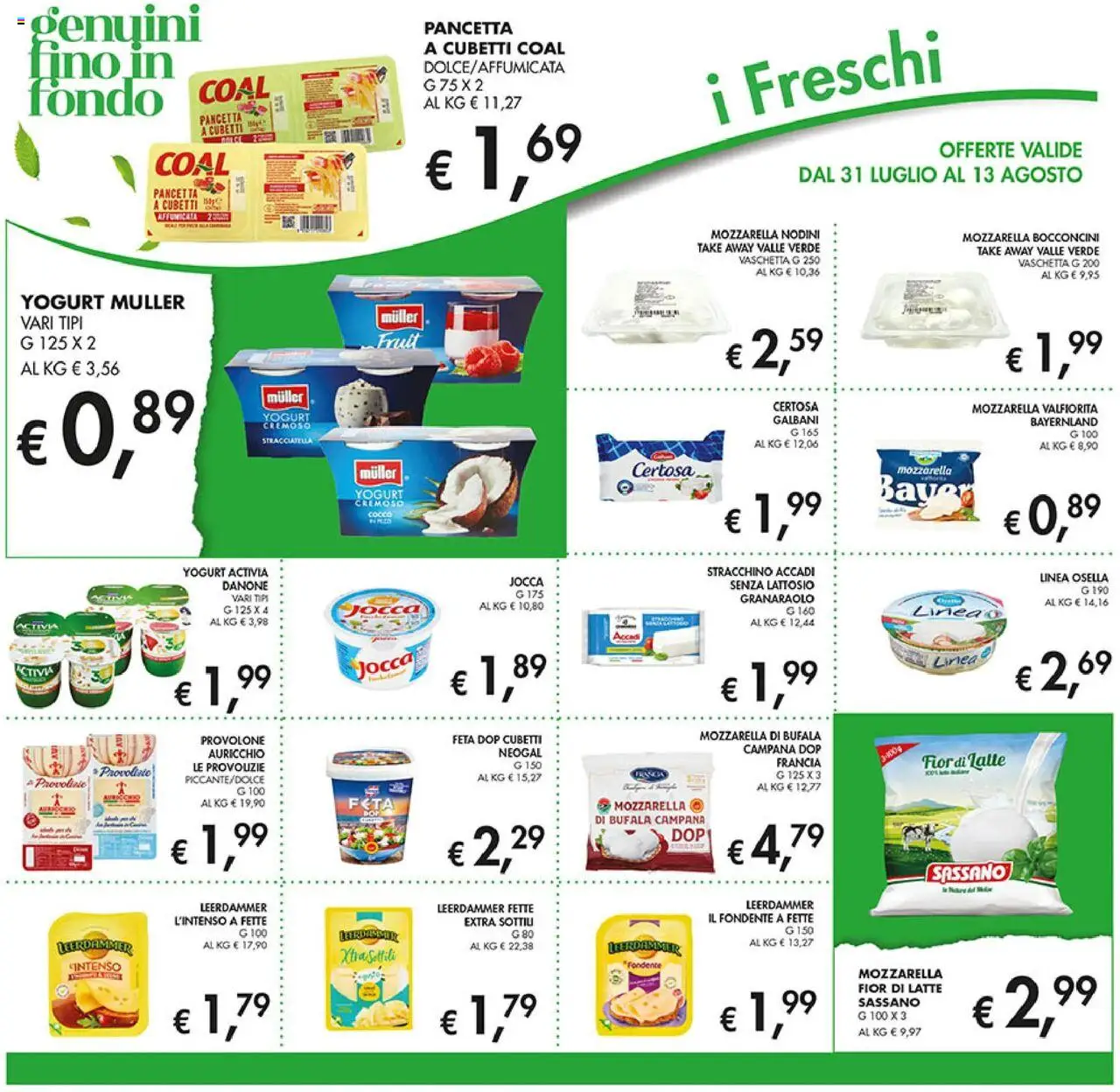 Volantino Coal del 31.07.2025 | Pagina: 14 | Prodotti: Provolone, Mozzarella, Cocco, Stracciatella