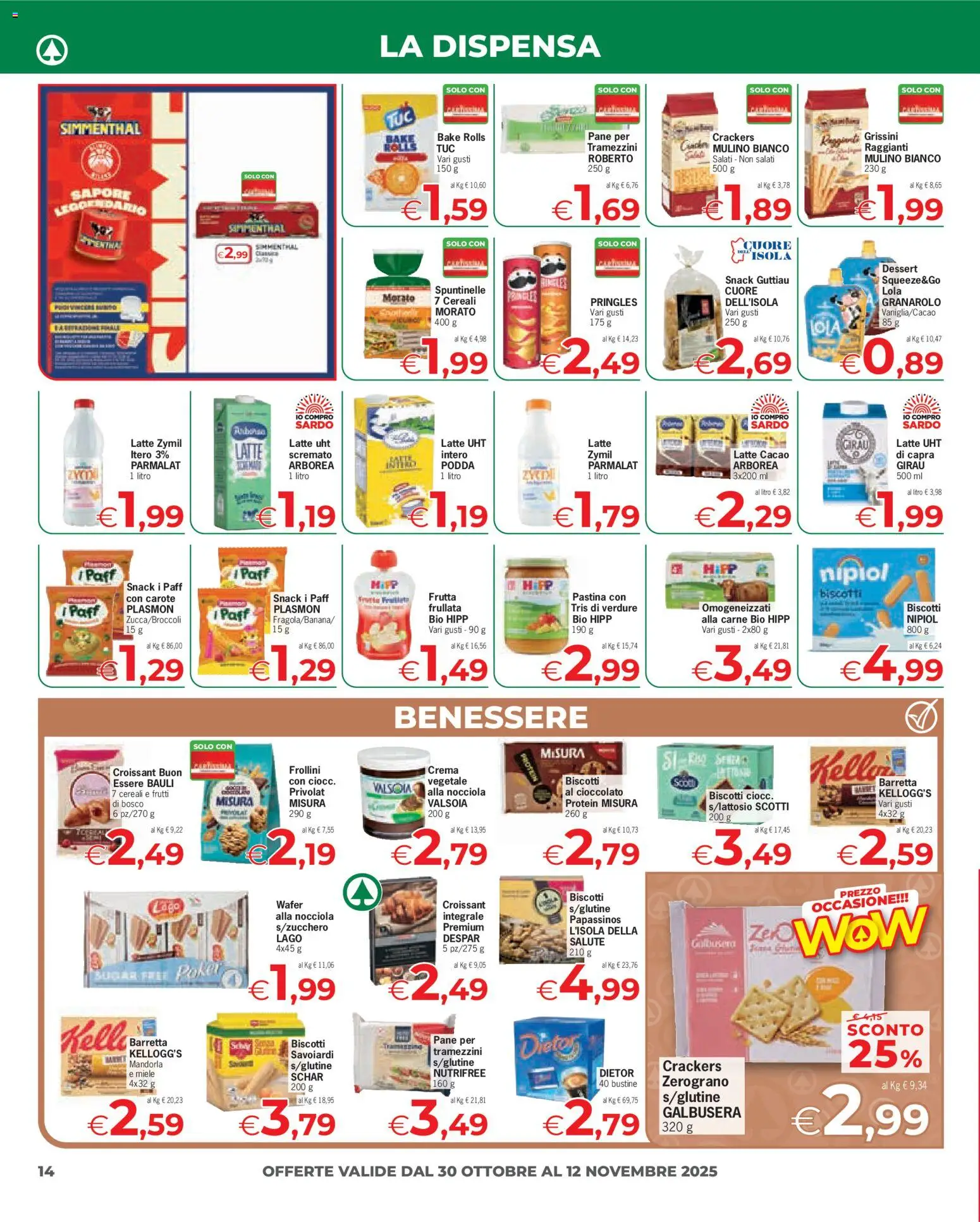 Volantino Eurospar del 30.10.2025 | Pagina: 14 | Prodotti: Crema, Barretta, Cacao, Frollini
