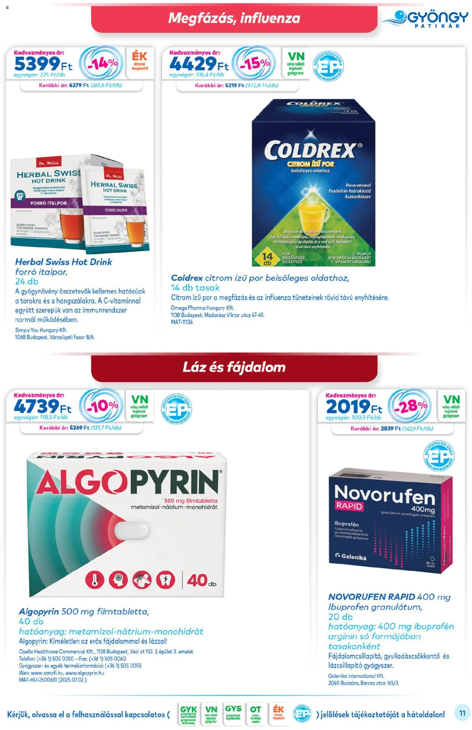 Gyöngy Patikák akciós ujság - amely érvényes a következő dátumtól: 01.01.2026 | Oldal: 11 | Termékek: Italpor, Só, Citrom