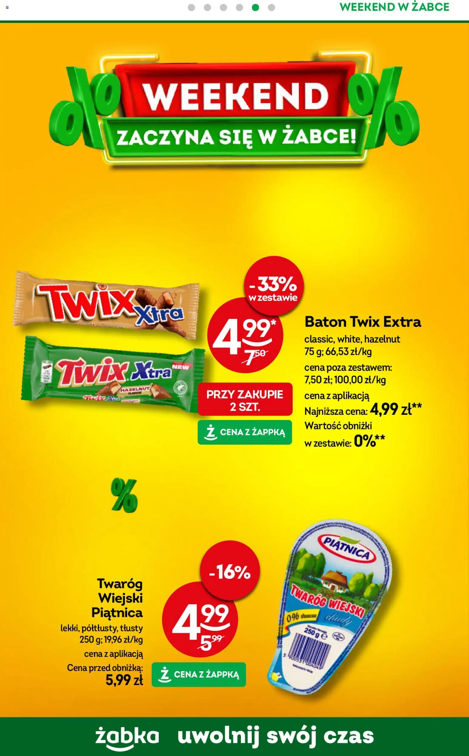 Żabka gazetka - Weekendowe promocje od 24.04.2026 | Strona: 6 | Produkty: Baton, Twaróg