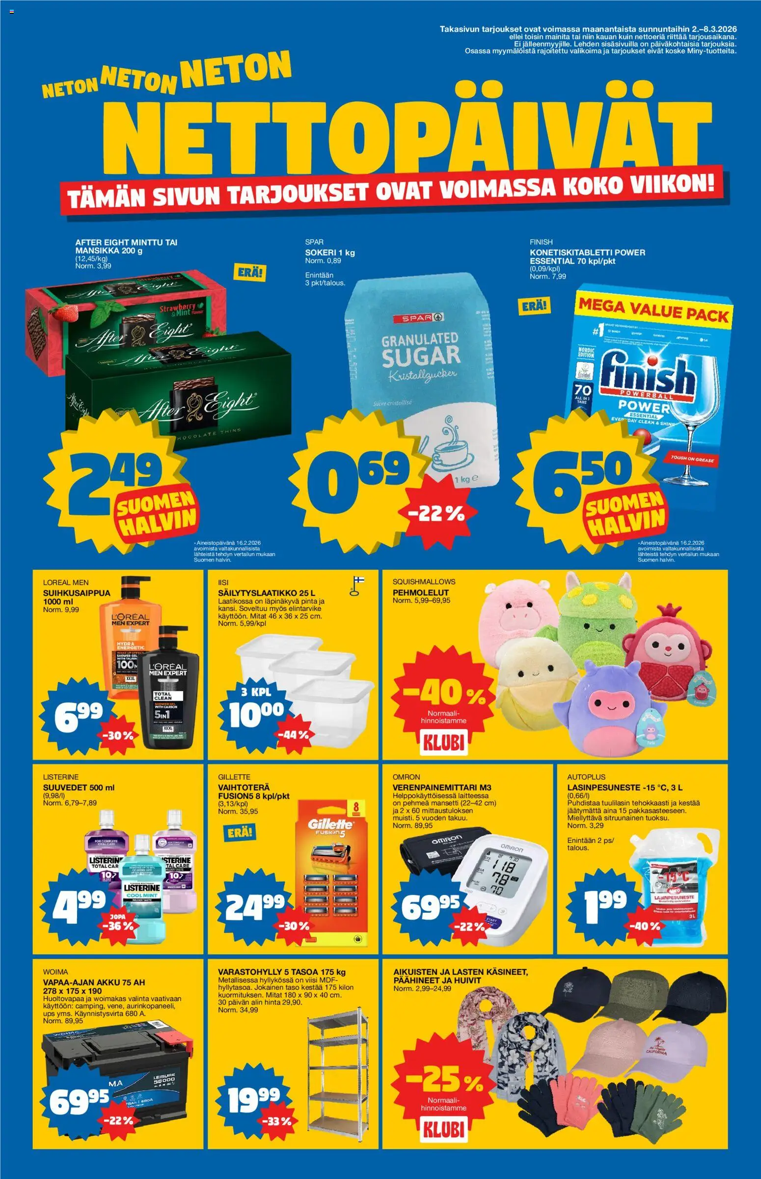 Tokmanni tarjoukset – voimassa 02.03.2026 alkaen | Sivu: 16 | Tuotteet: Varastohylly, Minttu, Akku, Lasinpesuneste