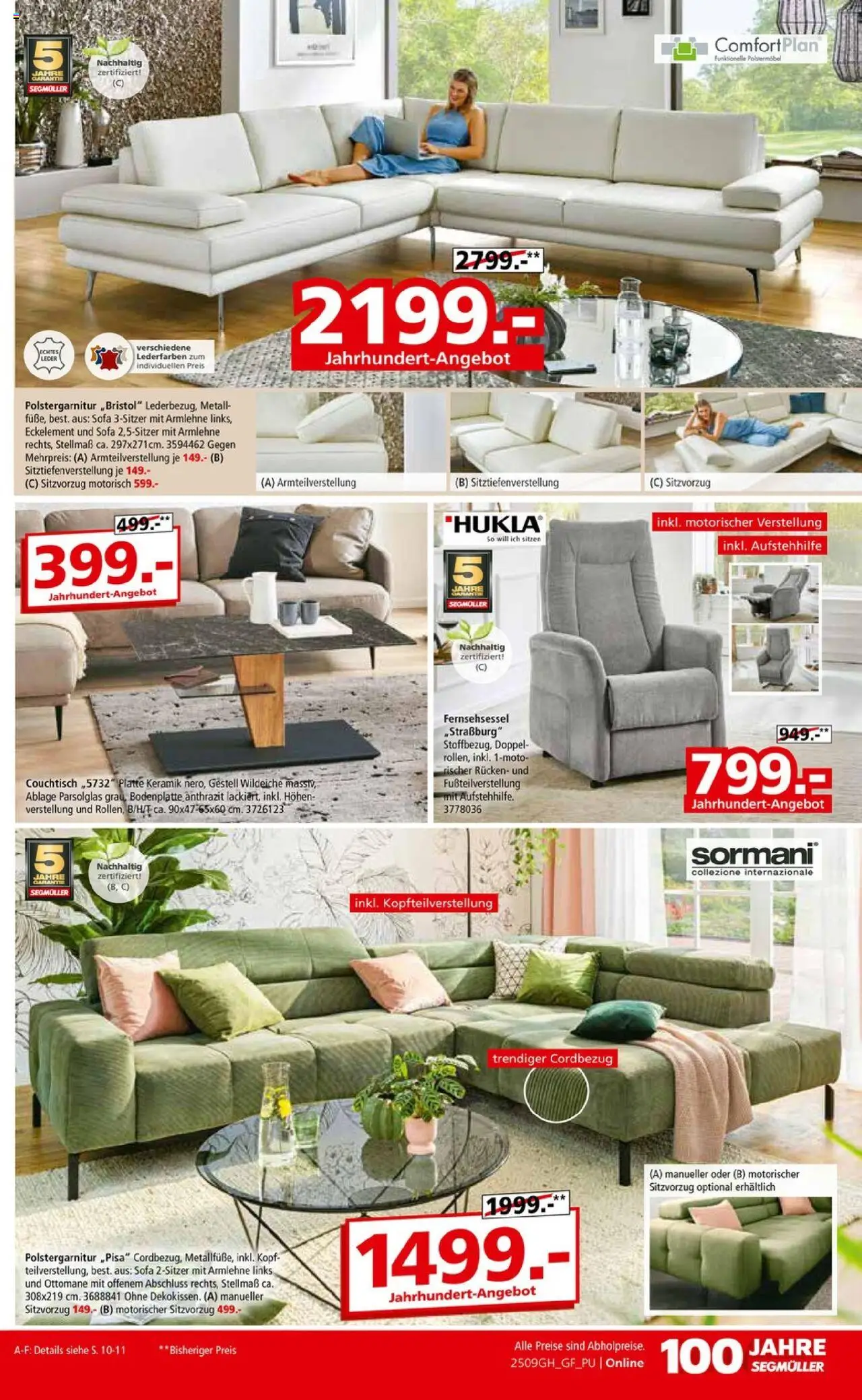 Segmüller Prospekt 	 – gültig ab 13.09.2025 | Seite: 7 | Produkte: Fernsehsessel, Sofa, Couchtisch
