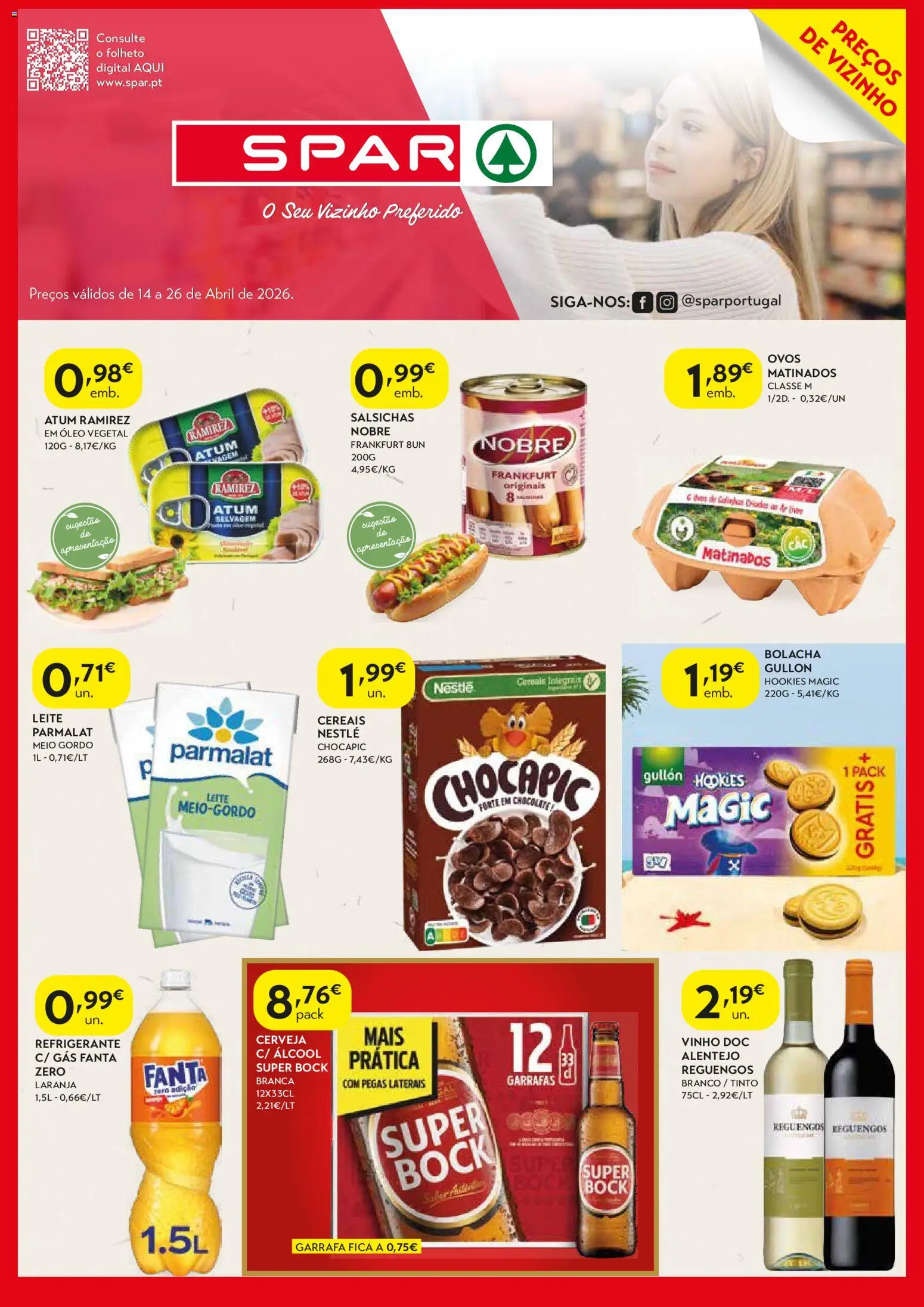 Spar - folheto │ válido de 14.04.2026 | Página: 1 | Produtos: Atum, Fanta, Leite, Ovos