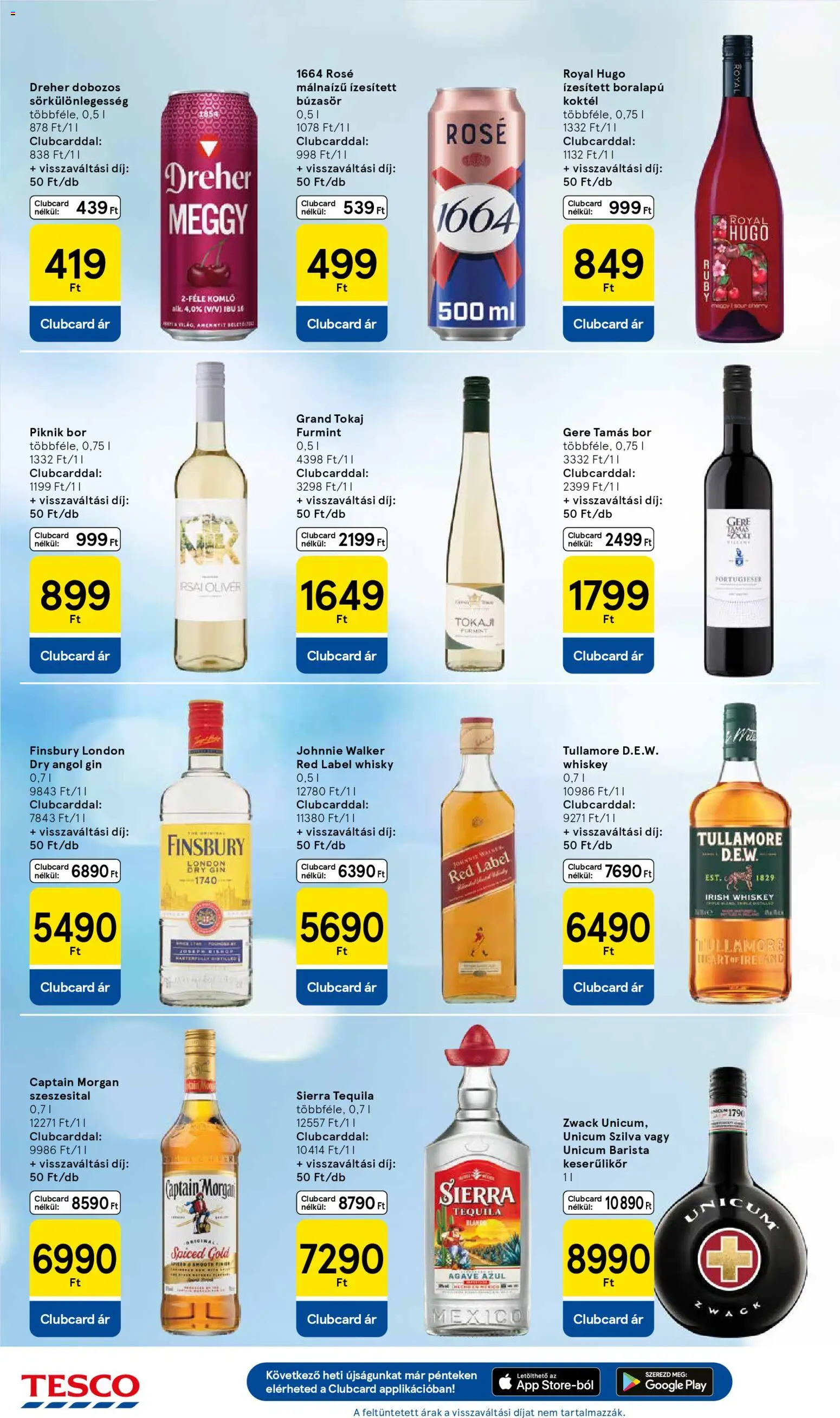 Tesco akciós ujság - amely érvényes a következő dátumtól: 22.01.2026 | Oldal: 20 | Termékek: Búzasör, Szilva, Tequila, Bor