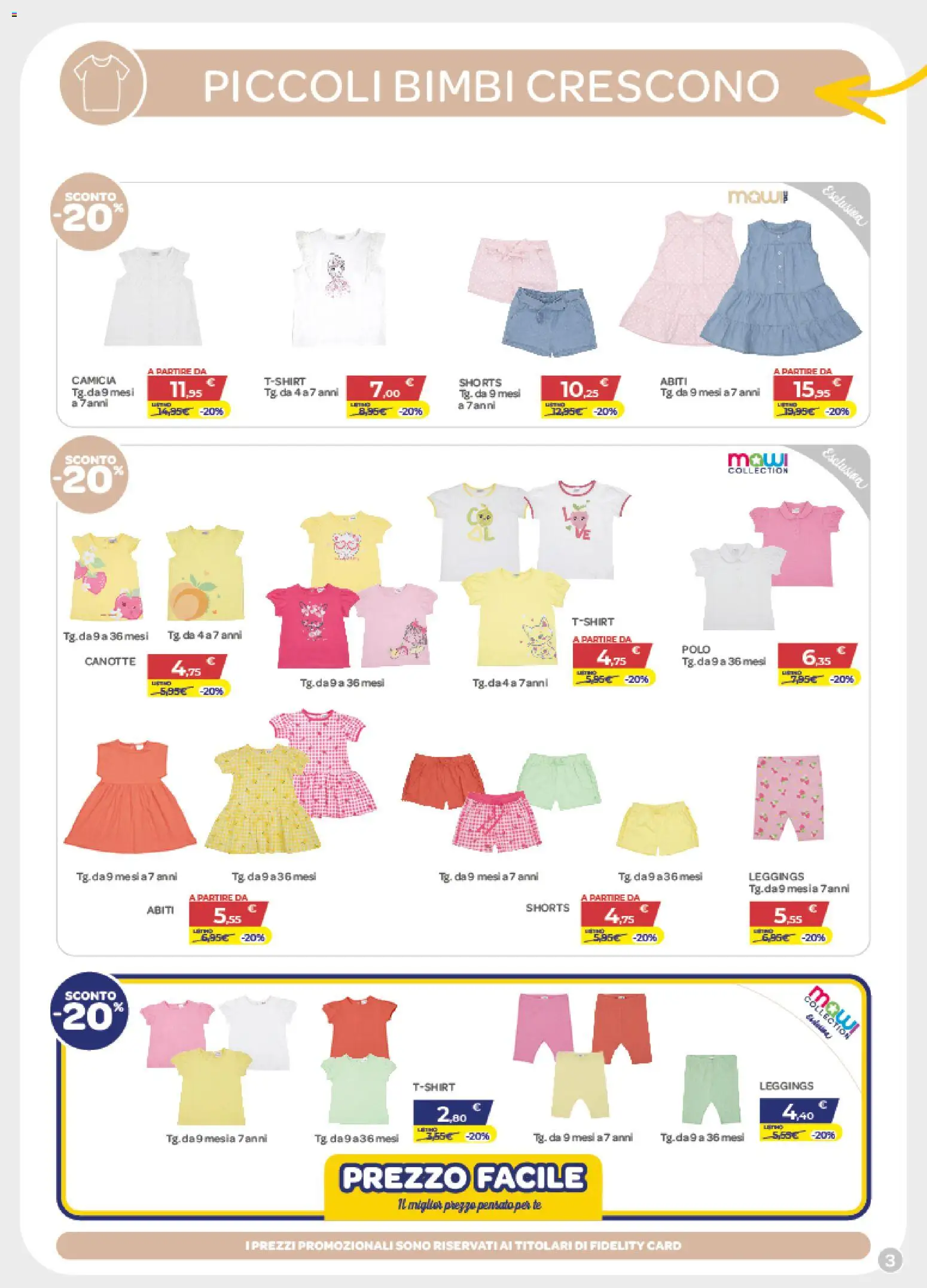 Volantino Bimbo store del 02.04.2026 | Pagina: 3 | Prodotti: Tè, Abiti, Leggings, Polo