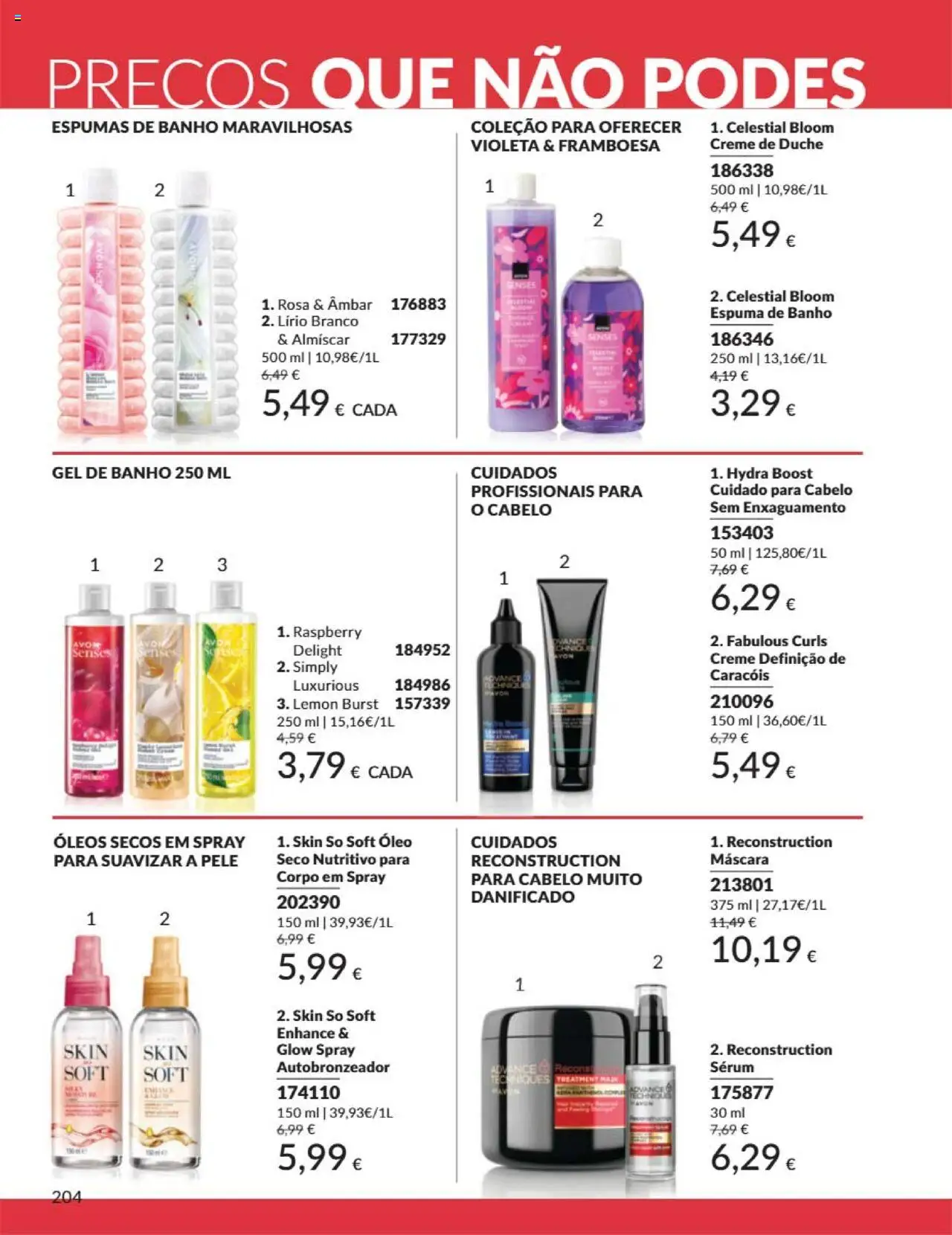 Catálogo Avon Campanha 6 │ válido de 01.06.2025 | Página: 204 | Produtos: Autobronzeador, Espuma de banho, Banho, Creme
