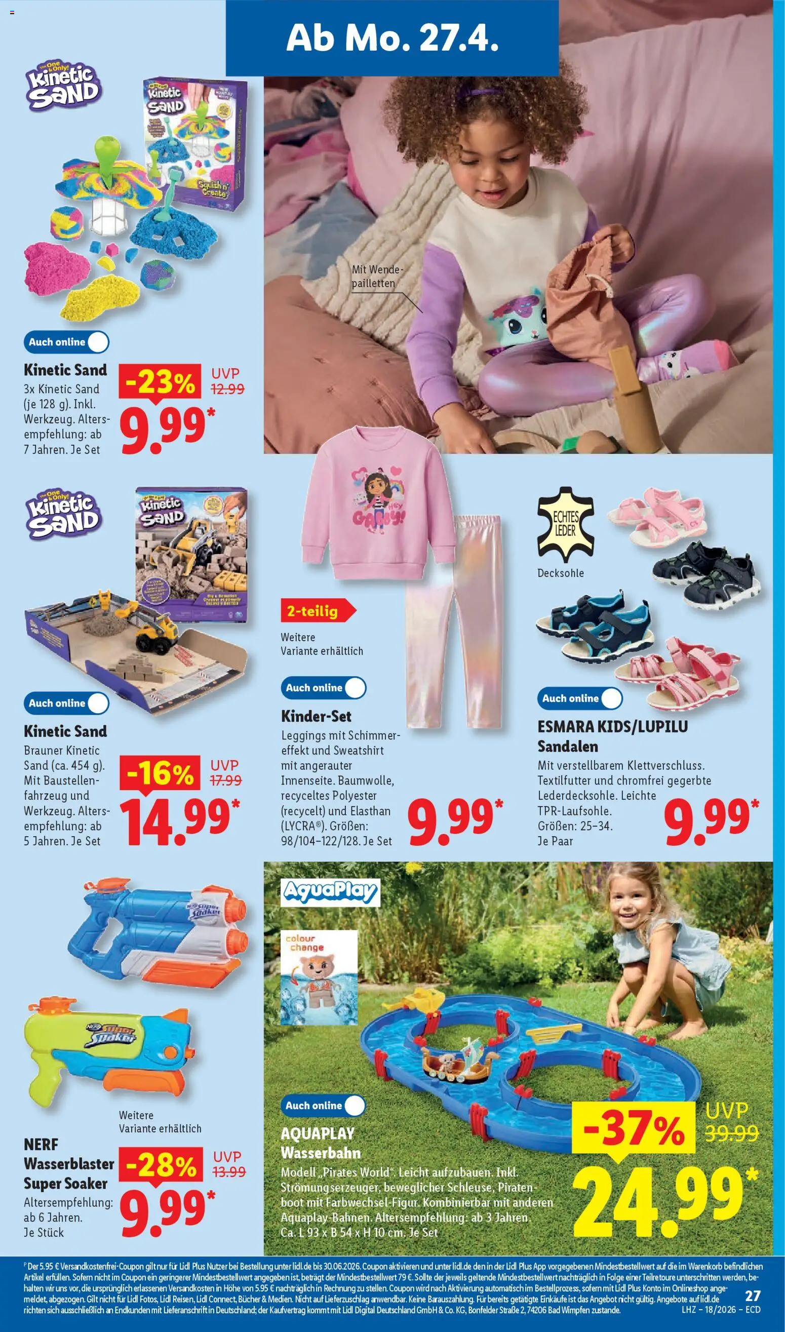 Lidl Prospekt – gültig ab 27.04.2026 | Seite: 47 | Produkte: Sweatshirt, Bad, Leggings, Sandalen
