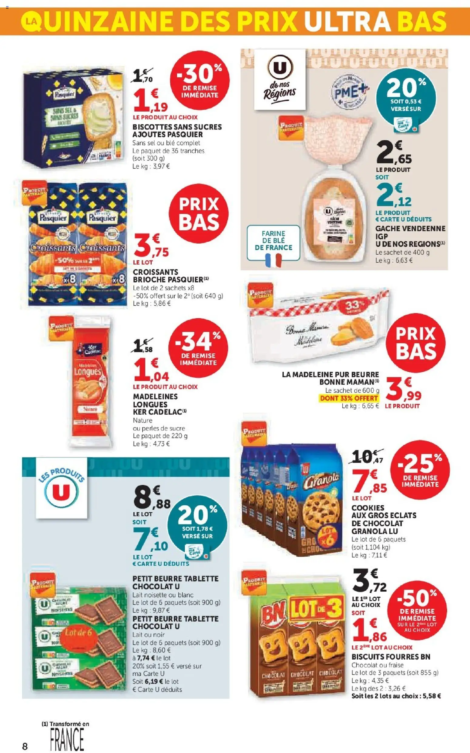 {H1} | Page: 8 | Produits: Fraise, Noisette, Cookies, Chocolat