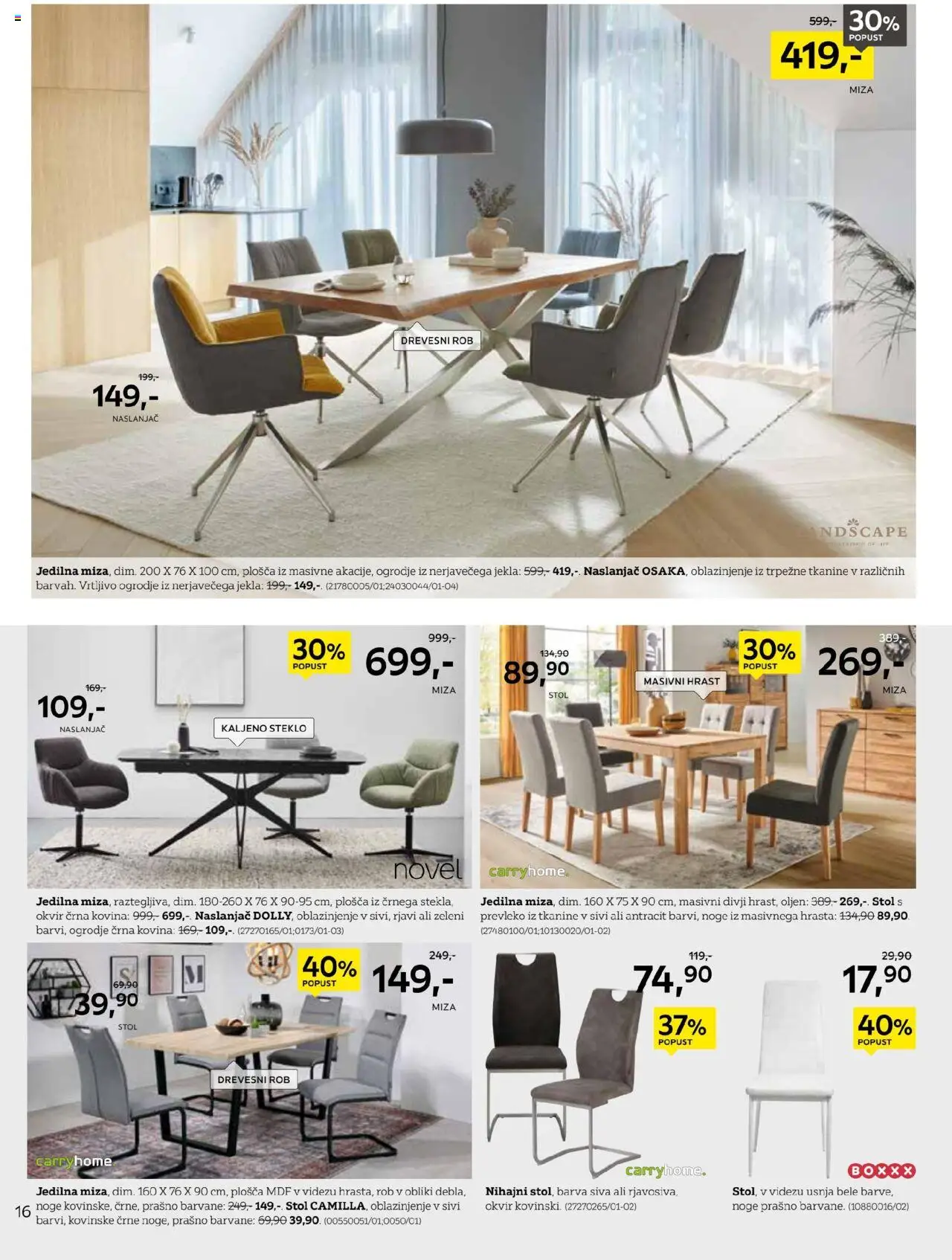 Novi XXXL Lesnina katalog ponudbe – veljaven od 30.09.2025 | Stran: 16 | Izdelki: Naslanjač, Miza, Stol, Barva