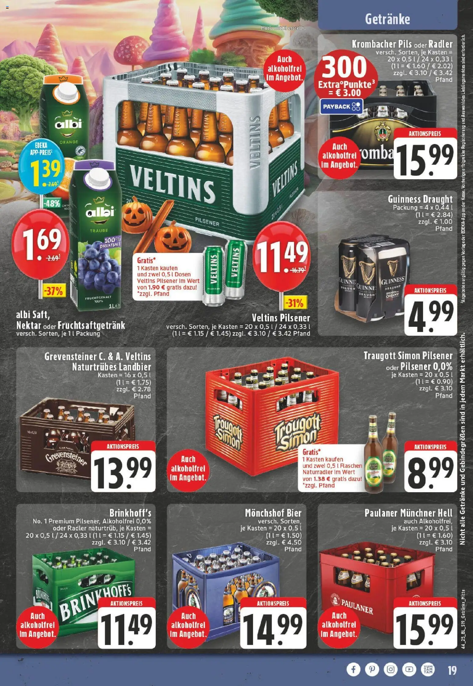 Edeka prospekt Duisburg-Rumeln	 – gültig ab 26.10.2025 | Seite: 19 | Produkte: Monchshof, Bier, Paulaner, Veltins