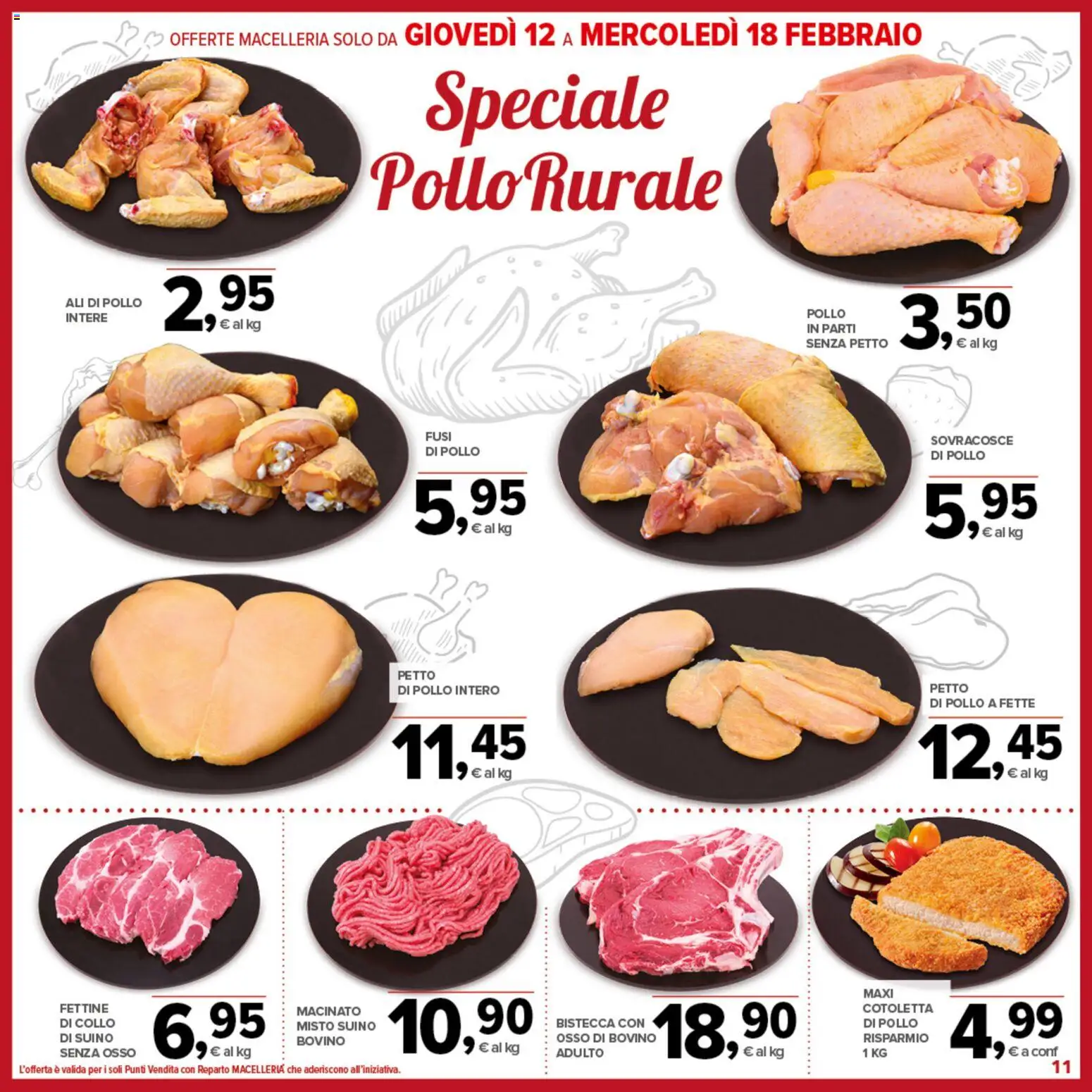 Volantino Todis del 05.02.2026 | Pagina: 11 | Prodotti: Bovino, Pollo, Suino, Macinato