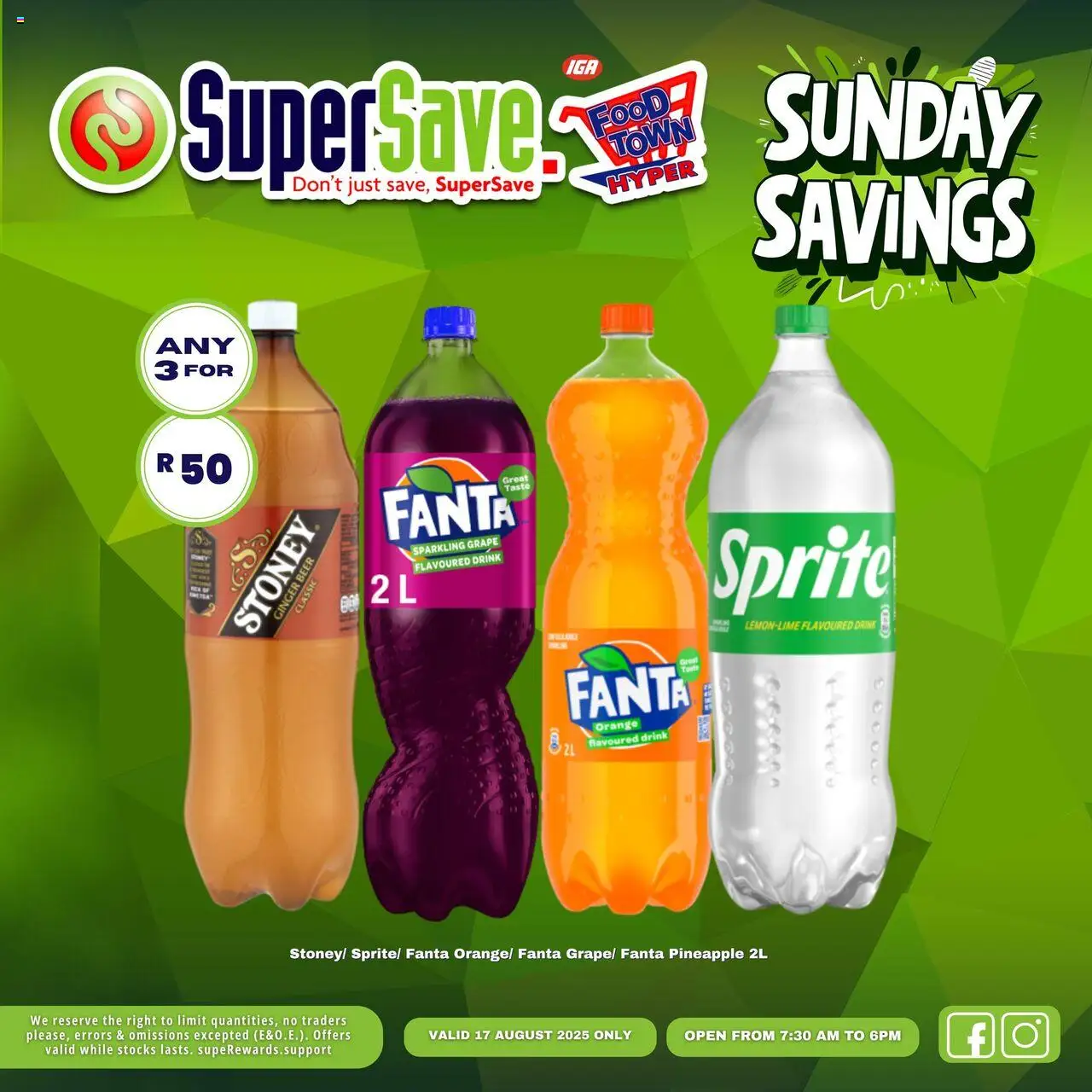 Super Save Sunday Specials │ valid from 17.08.2025 | Page: 25 | Products: Beer, Pineapple, Fanta, Sprite