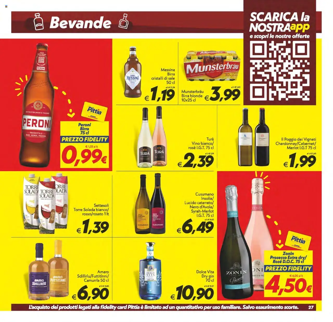 Volantino SuperConveniente del 13.10.2025 | Pagina: 27 | Prodotti: Birra, Prosecco, Birra messina, Amaro