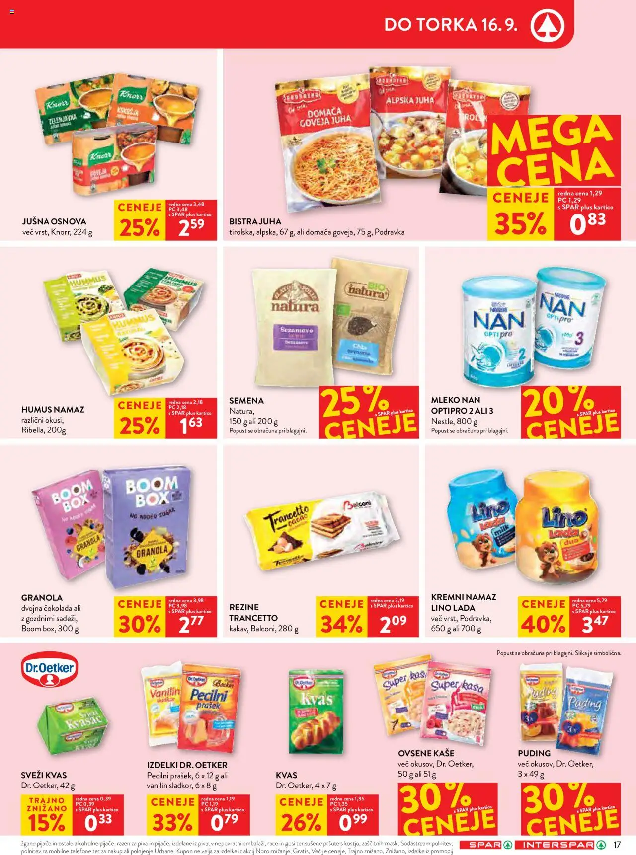 Novi Spar katalog ponudbe – veljaven od 10.09.2025 | Stran: 19 | Izdelki: Prašek, Puding, Juha, Mleko