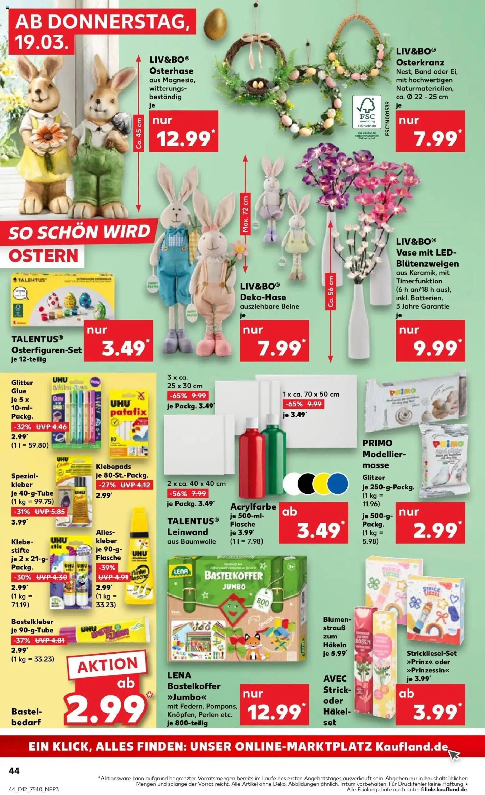 Kaufland Prospekt Ilmenau	 – gültig ab 19.03.2026 | Seite: 44 | Produkte: Blumen, Vase