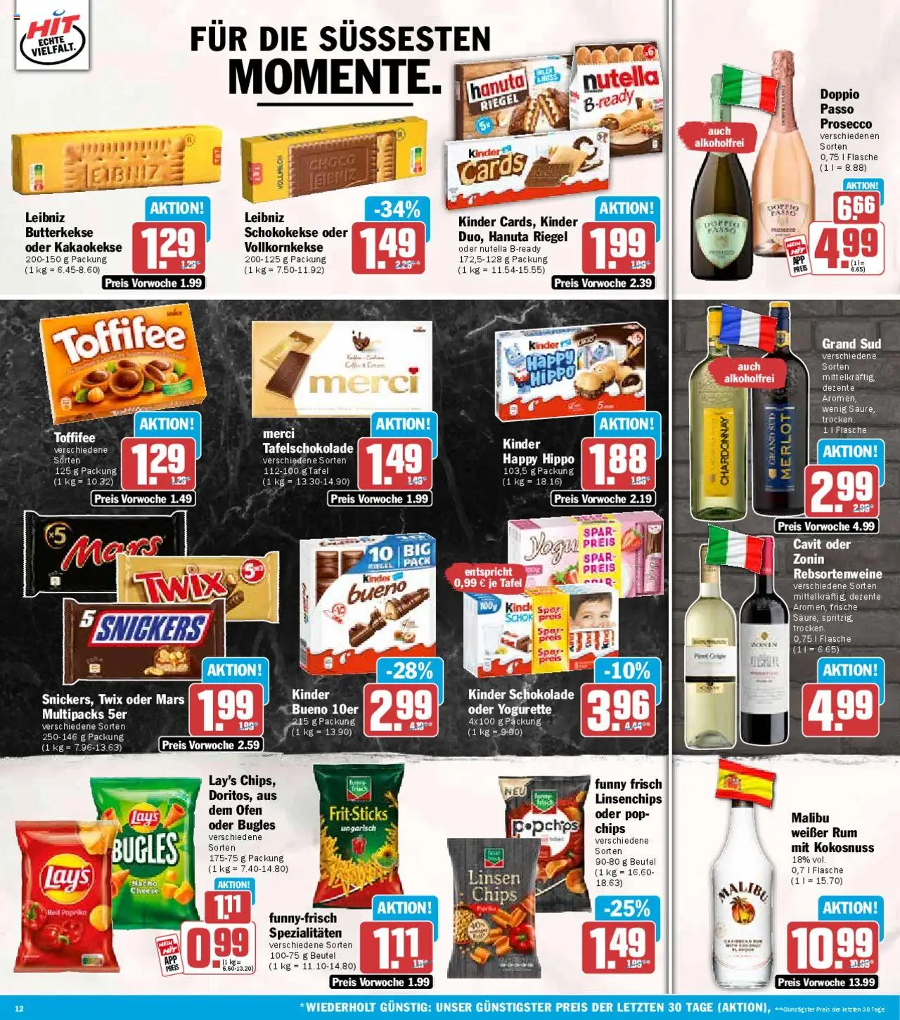 HIT Prospekt 	 - gültig ab dem 25.08.2025 | Seite: 12 | Produkte: Kinder schokolade, Ofen, Merci, Nutella