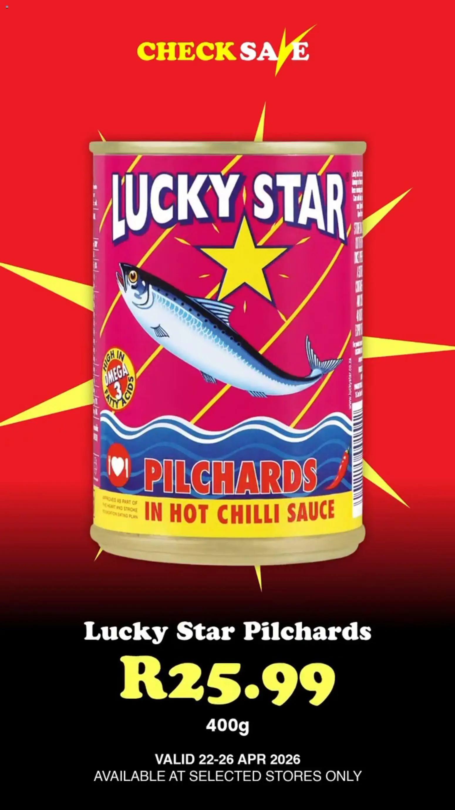 New Check Save catalogue – valid from 22.04.2026 | Page: 6 | Products: Pilchards, Sauce, Chilli