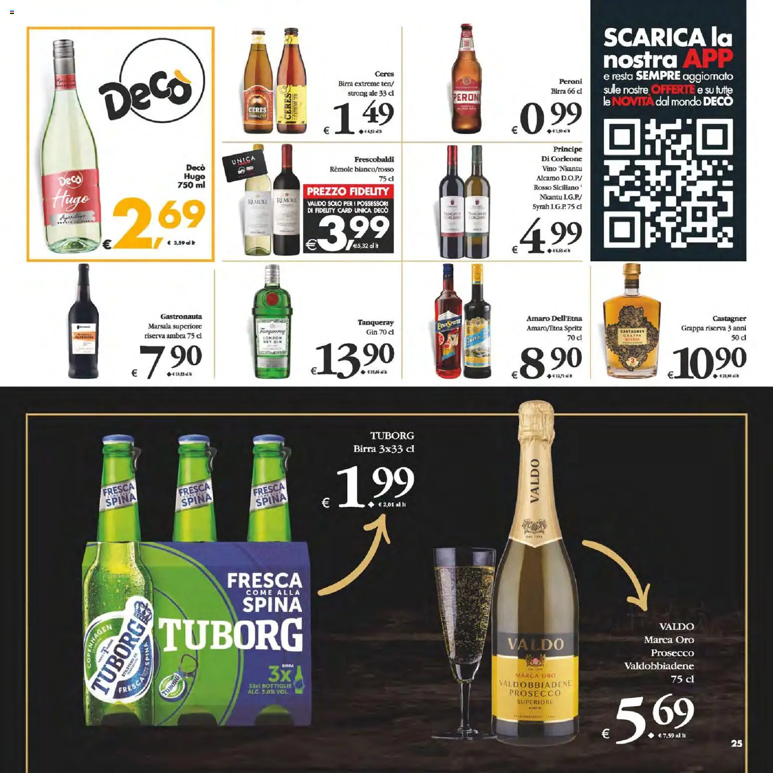 Volantino Decò del 06.03.2026 | Pagina: 25 | Prodotti: Birra, Ceres, Grappa, Amaro