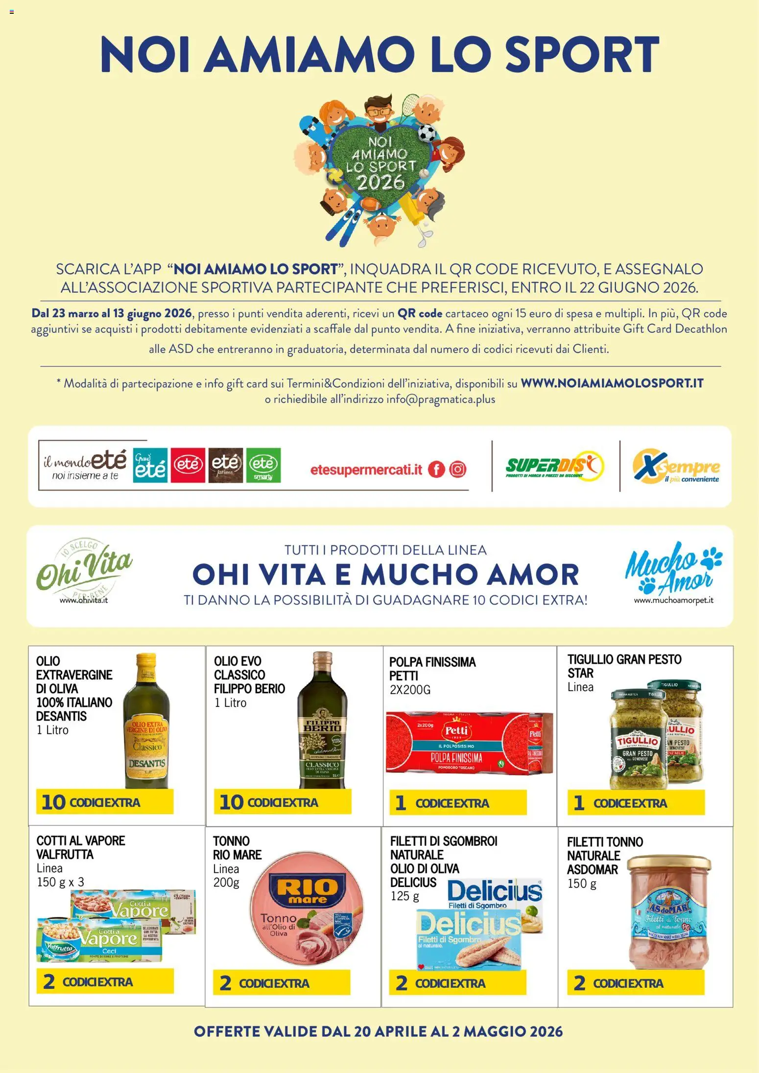 Volantino Eté del 20.04.2026 | Pagina: 1 | Prodotti: Tè, Olio, Pesto, Sgombro