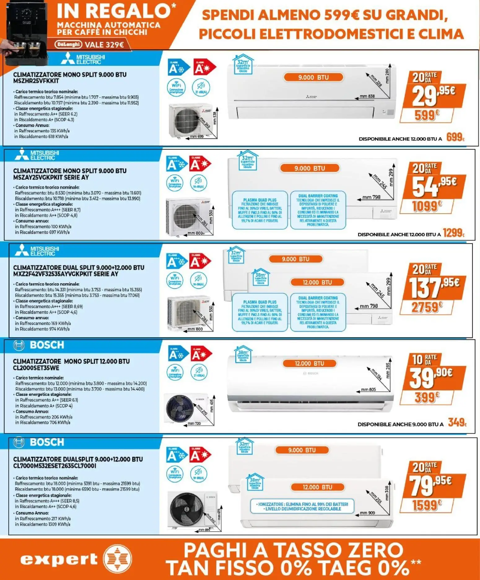 Volantino Expert del 12.03.2026 | Pagina: 9 | Prodotti: Climatizzatore, Caffè